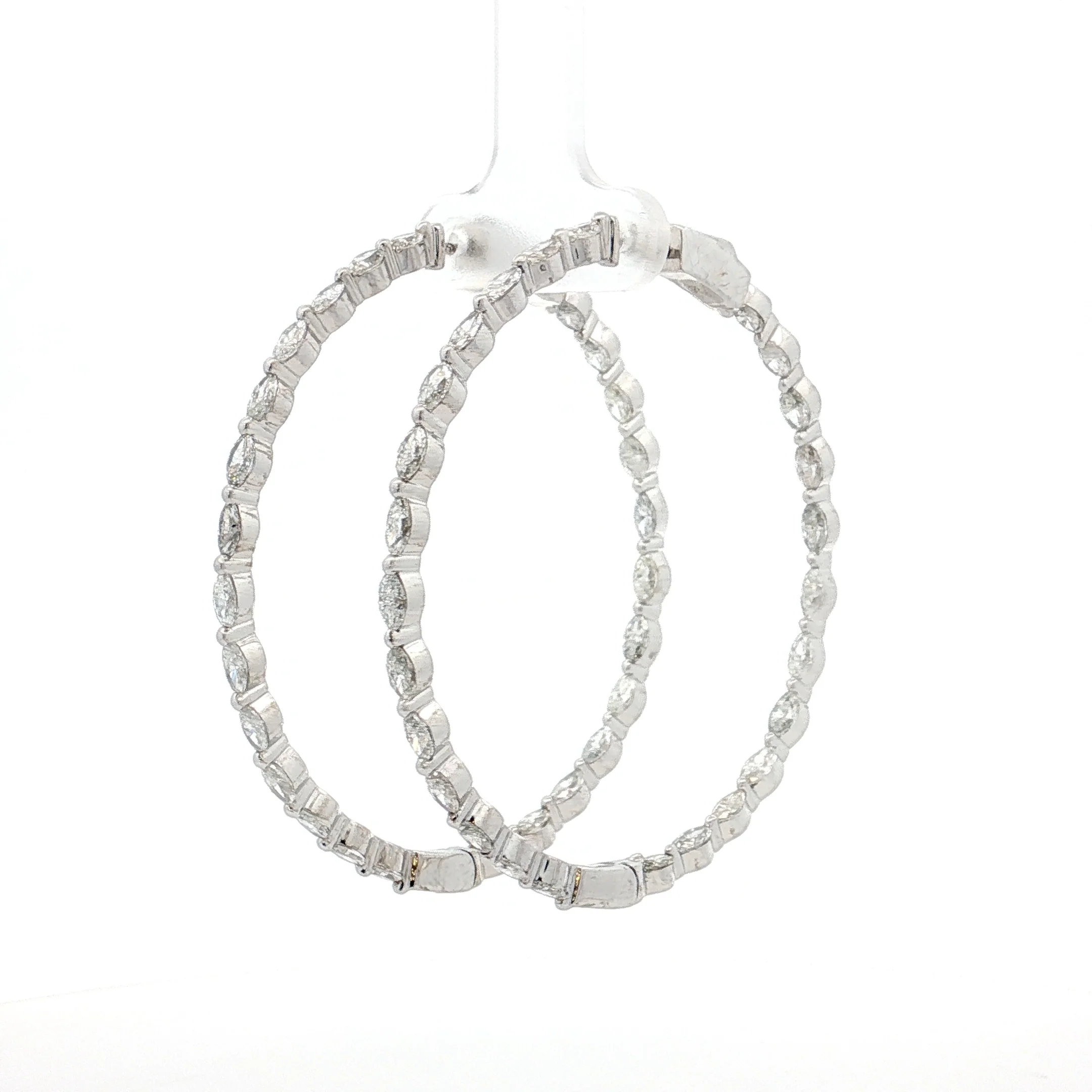 5.82 Diamond Inside-Out Hoop Earrings 18k White Gold - Image 2