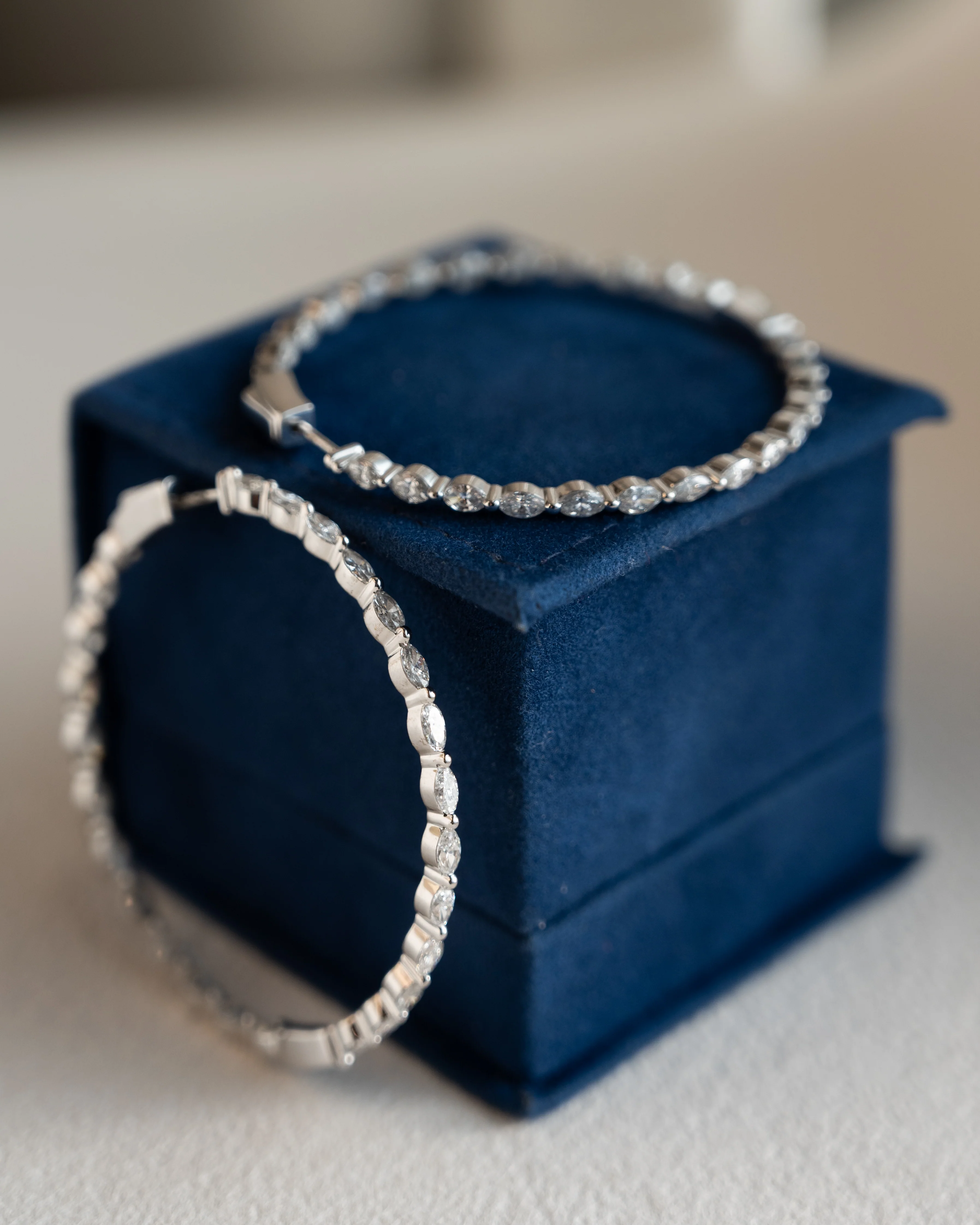 5.82 Diamond Inside-Out Hoop Earrings 18k White Gold - Image 4