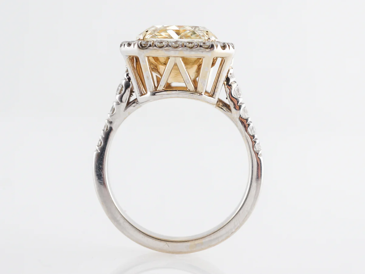 5.90 Carat Fancy Yellow Diamond Engagement Ring in Platinum & 18k - Image 4