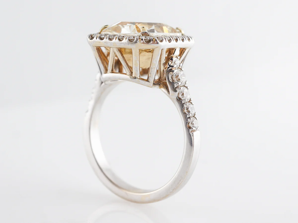 5.90 Carat Fancy Yellow Diamond Engagement Ring in Platinum & 18k - Image 5