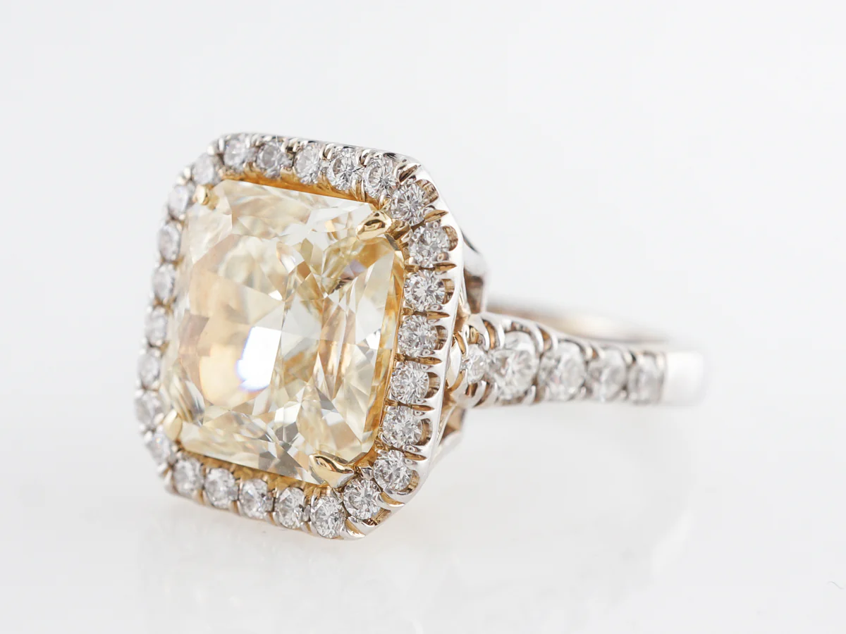5.90 Carat Fancy Yellow Diamond Engagement Ring in Platinum & 18k - Image 2