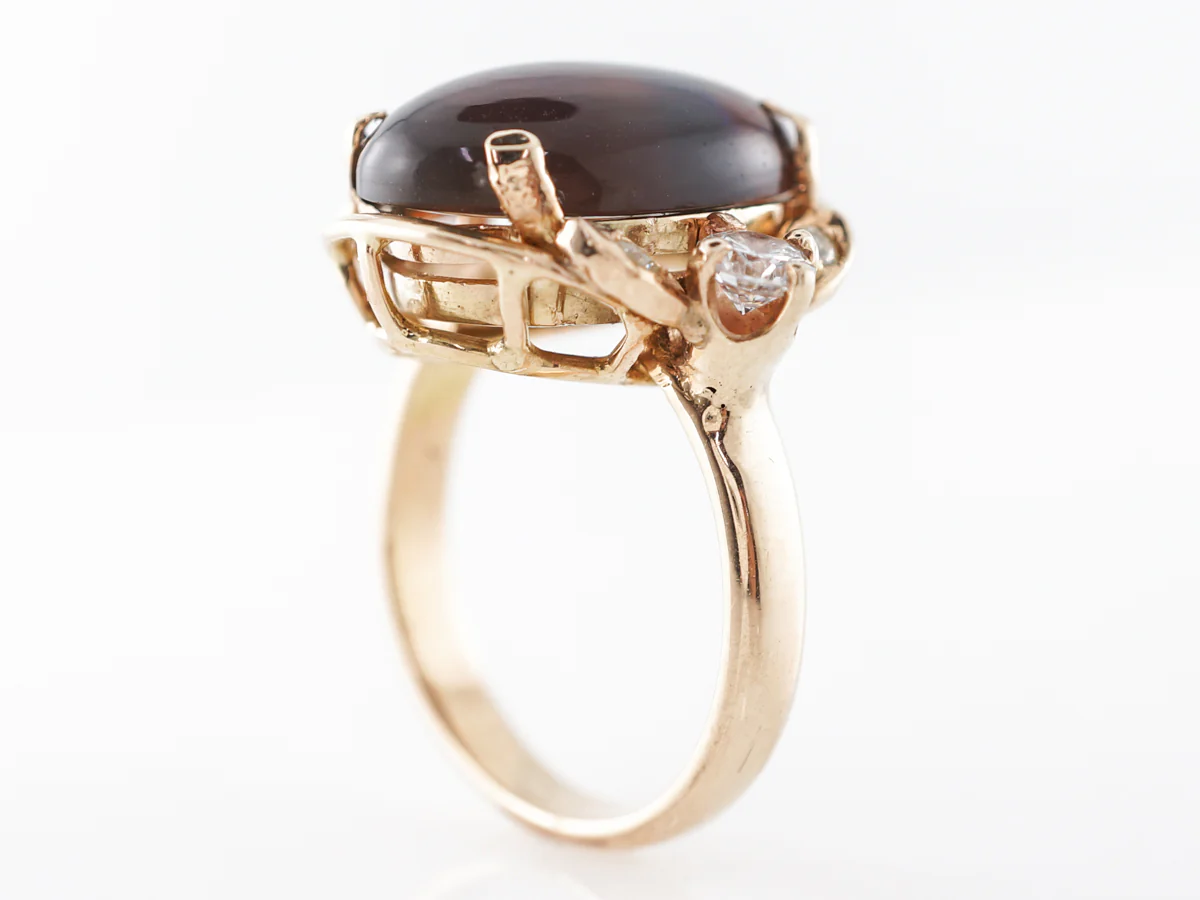 Ethiopian Jelly Opal & Diamond Ring in 18k - Image 5