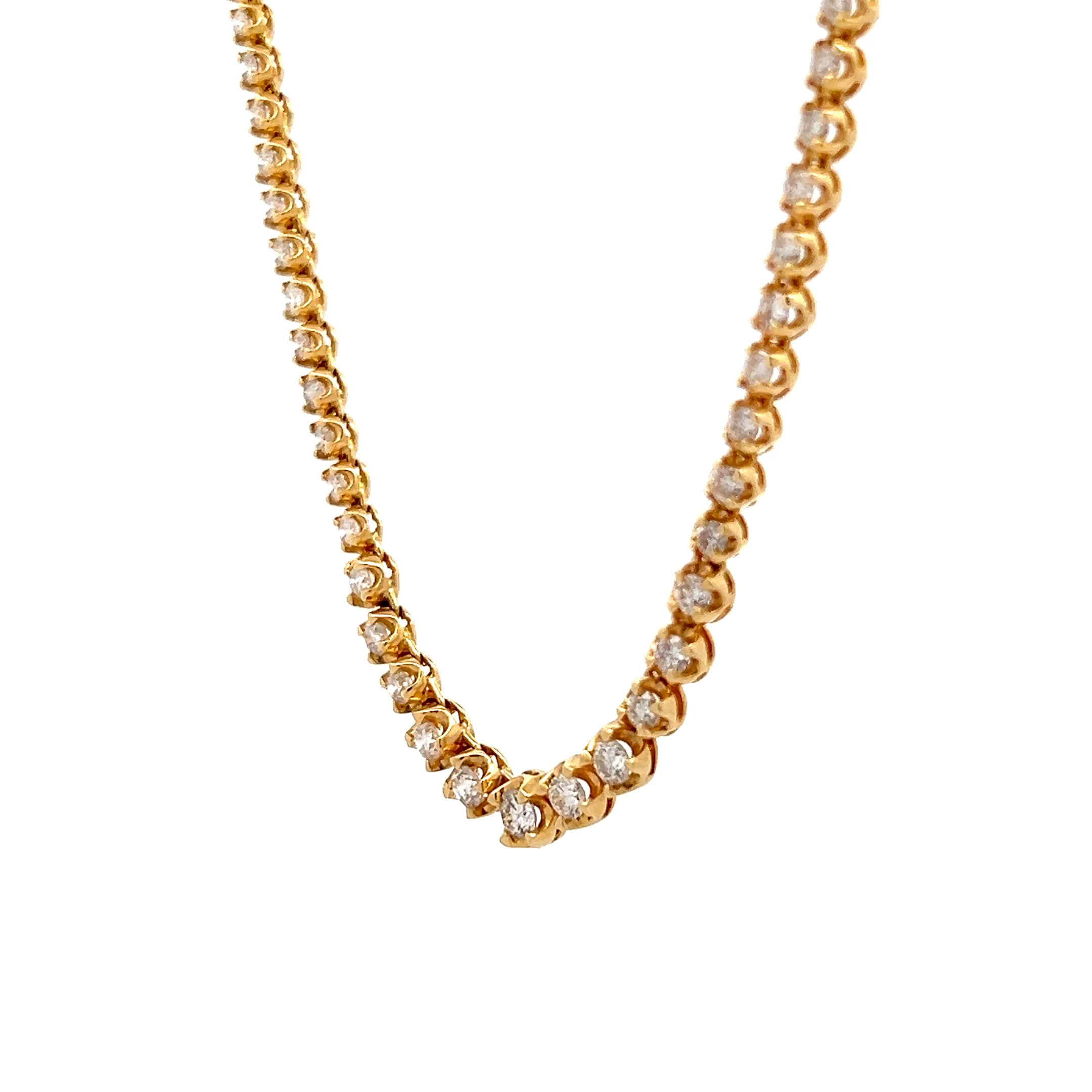 5 Carat Diamond Riviera Necklace in 18k Yellow Gold - Image 2