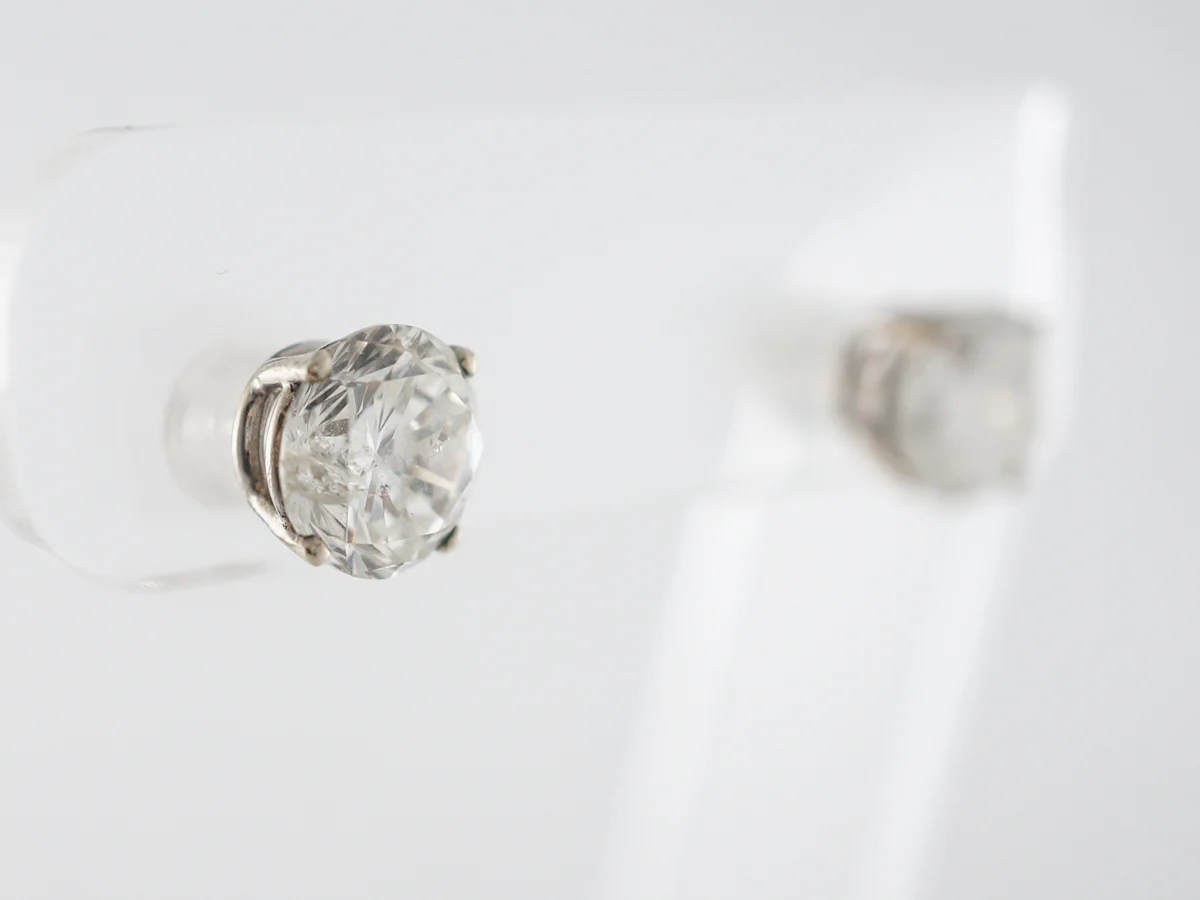 5 Carat Diamond Stud Earrings in 14k White Gold - Image 3