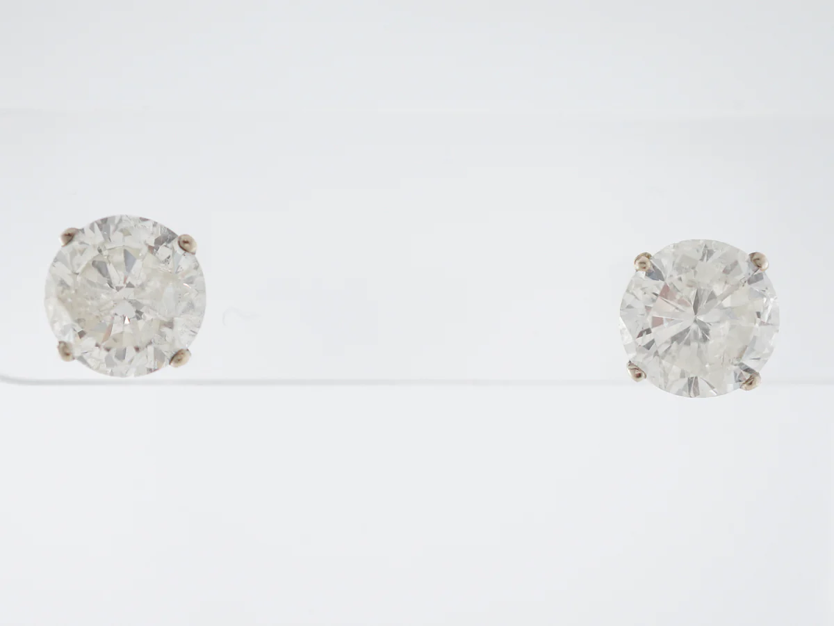 5 Carat Diamond Stud Earrings in 14k White Gold - Image 4