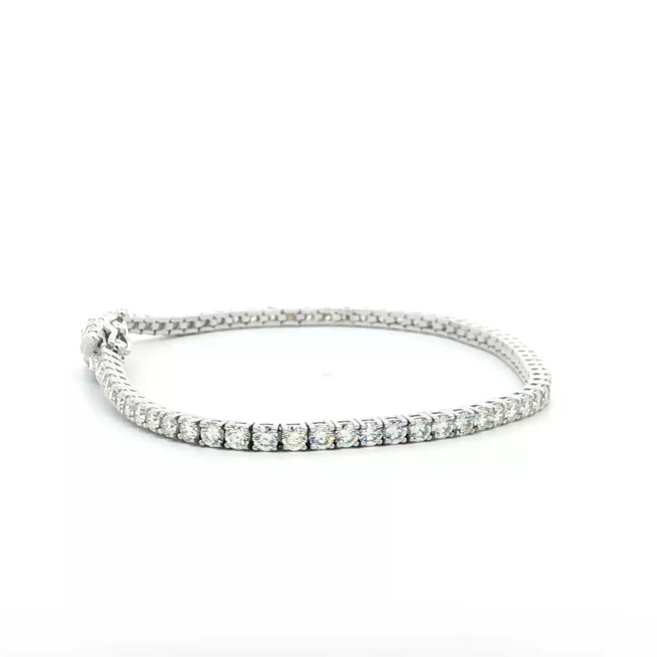 5 Carat Diamond Tennis Bracelet 14k White Gold - Image 3