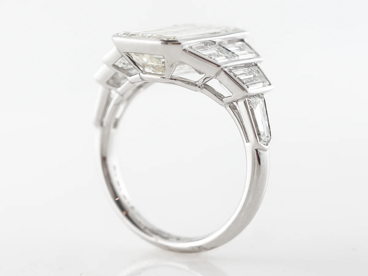 5 Carat Emerald Cut Diamond Engagement Ring in Platinum - Image 5
