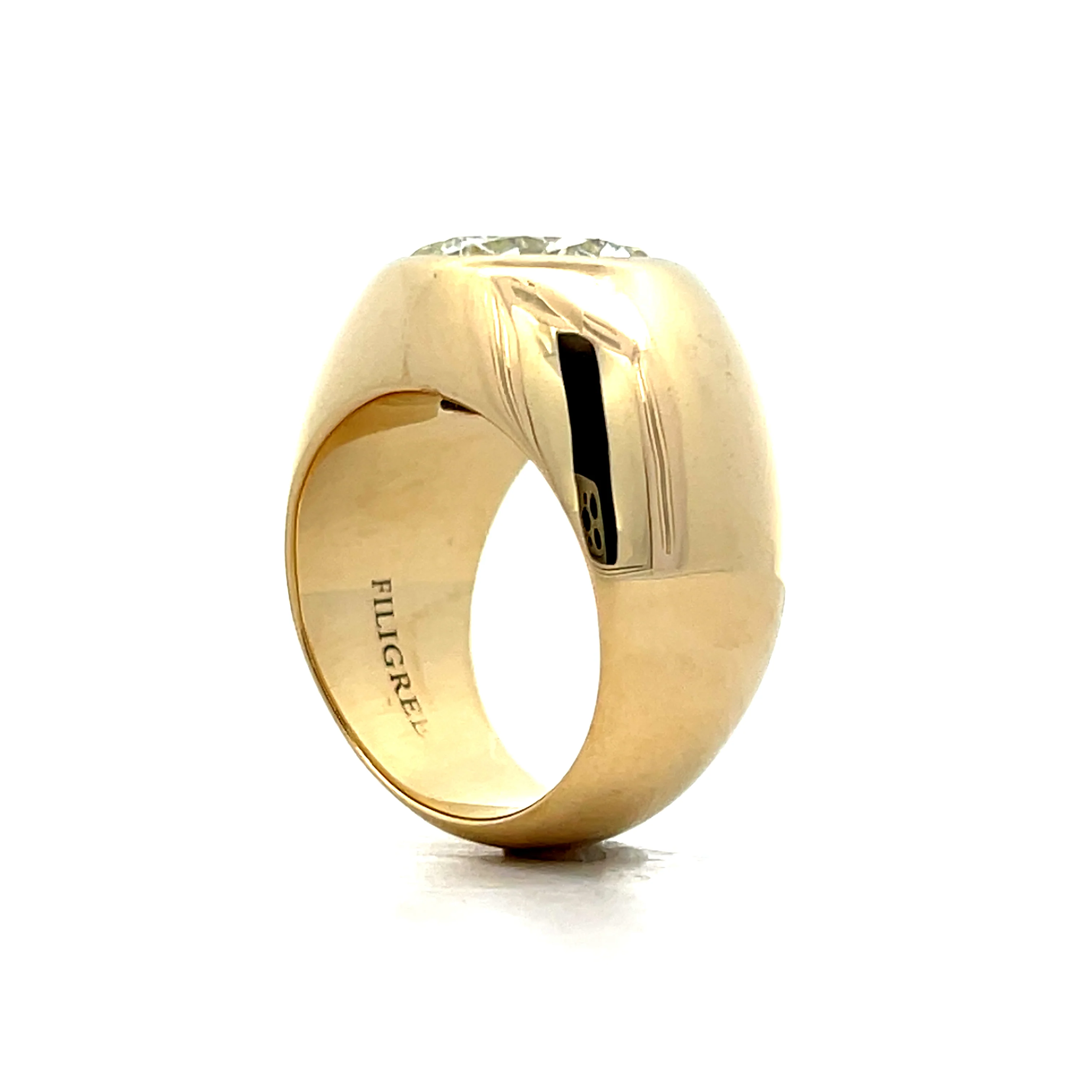 5 Carat Flush Set Diamond Engagement Ring in 14k - Image 5