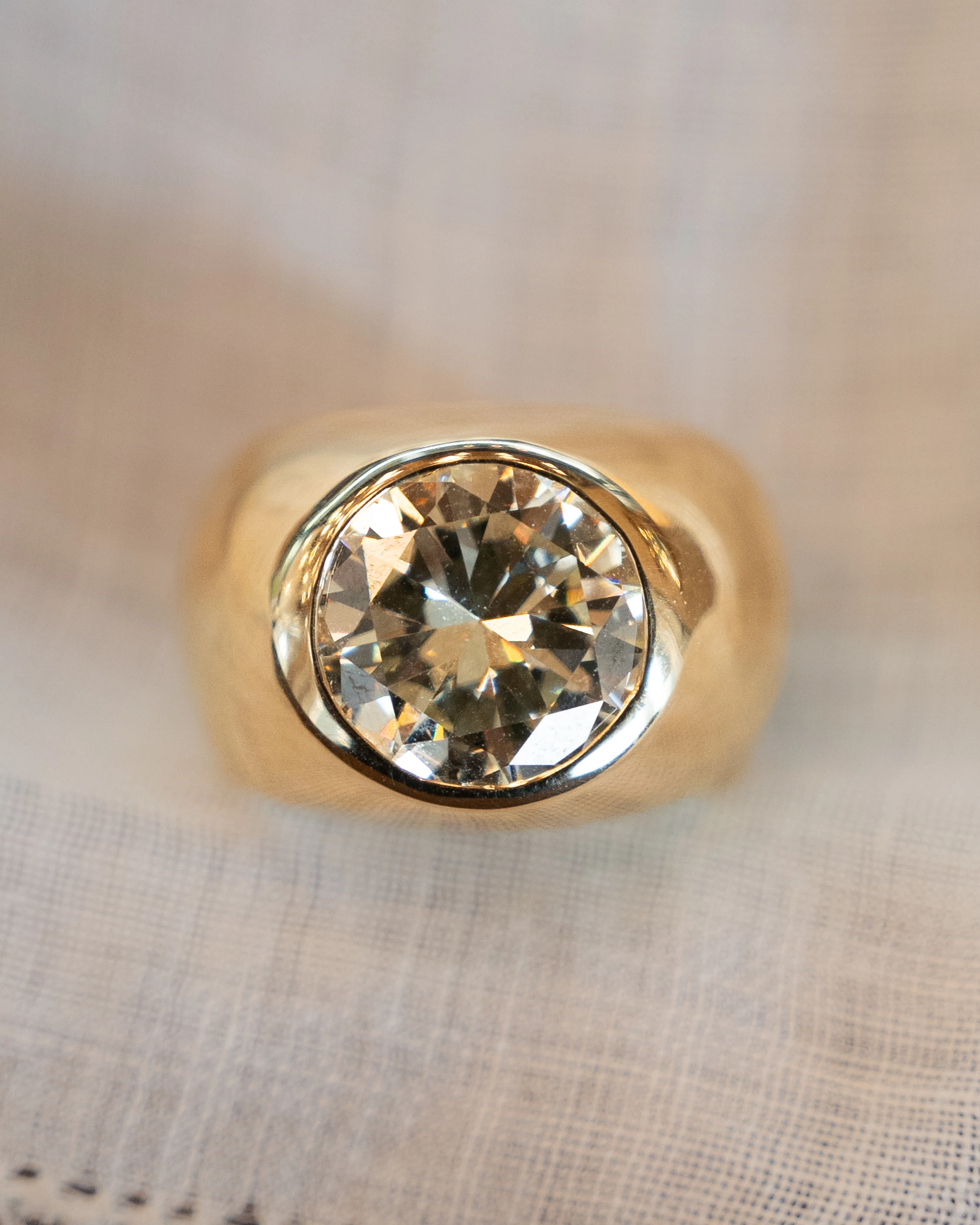 5 Carat Flush Set Diamond Engagement Ring in 14k - Image 6
