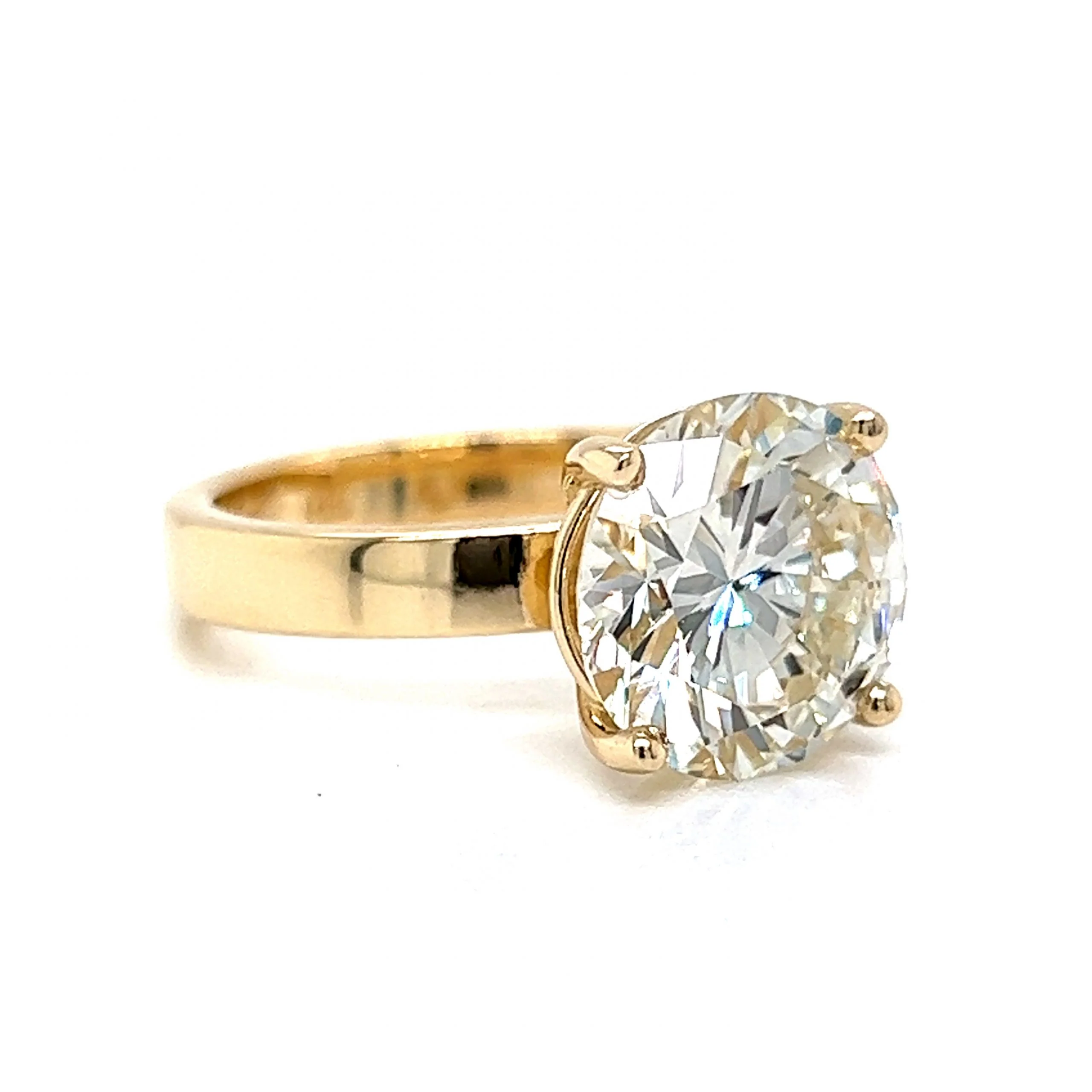 5 Carat Solitaire Diamond Engagement Ring in 14k Yellow Gold - Image 3