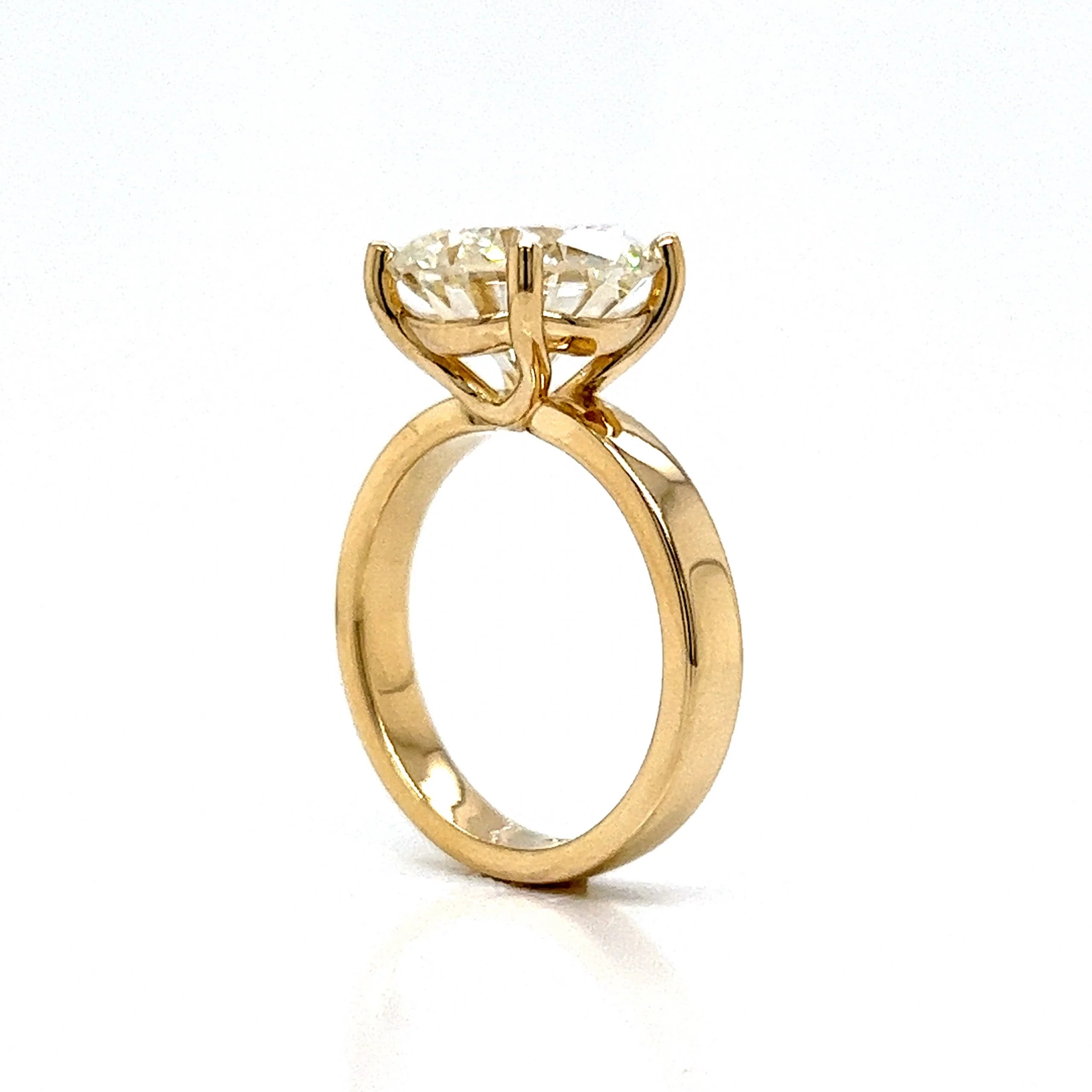 5 Carat Solitaire Diamond Engagement Ring in 14k Yellow Gold - Image 5