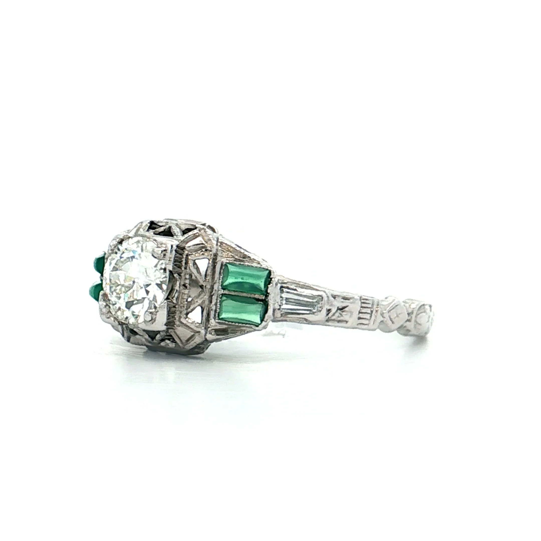 .50 Antique Art Deco Diamond Engagement Ring 18k - Image 2