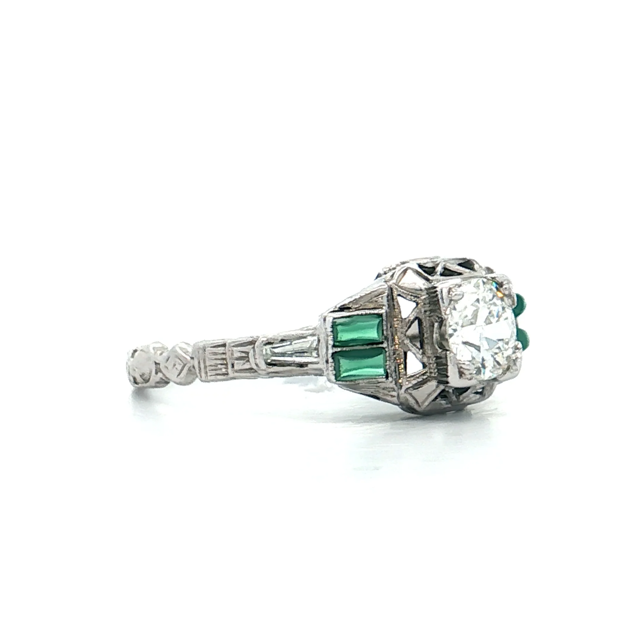 .50 Antique Art Deco Diamond Engagement Ring 18k - Image 3