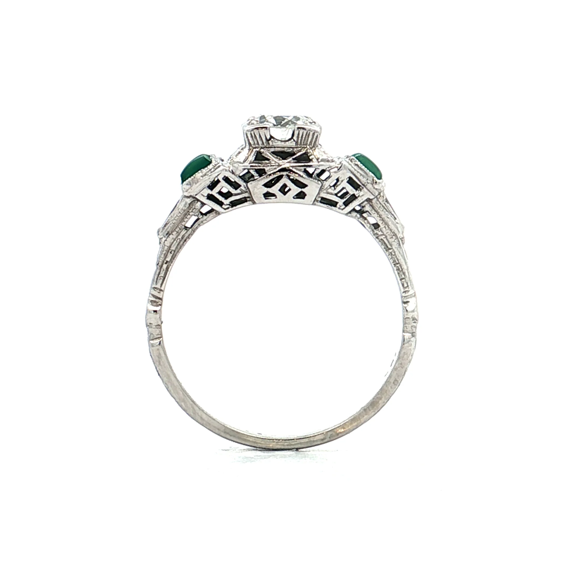 .50 Antique Art Deco Diamond Engagement Ring 18k - Image 4