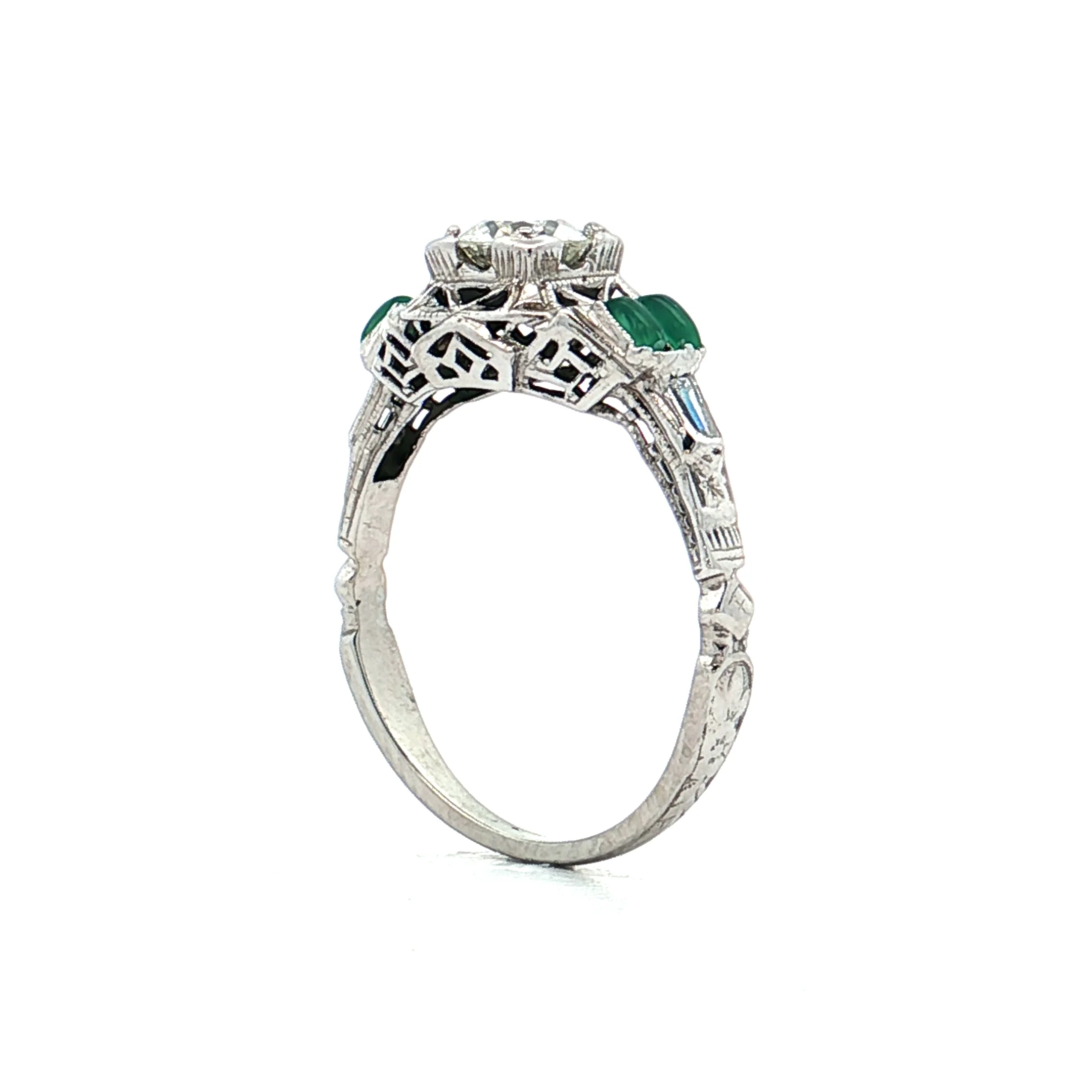 .50 Antique Art Deco Diamond Engagement Ring 18k - Image 5