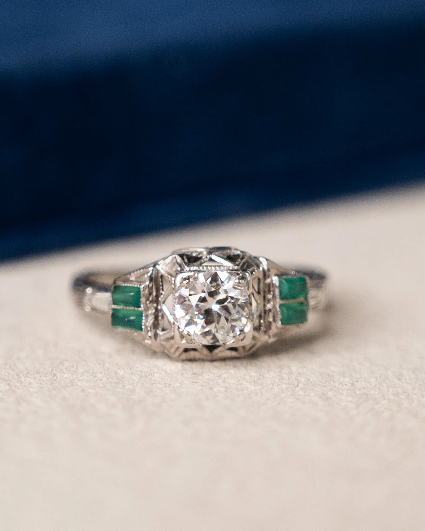 .50 Antique Art Deco Diamond Engagement Ring 18k - Image 6