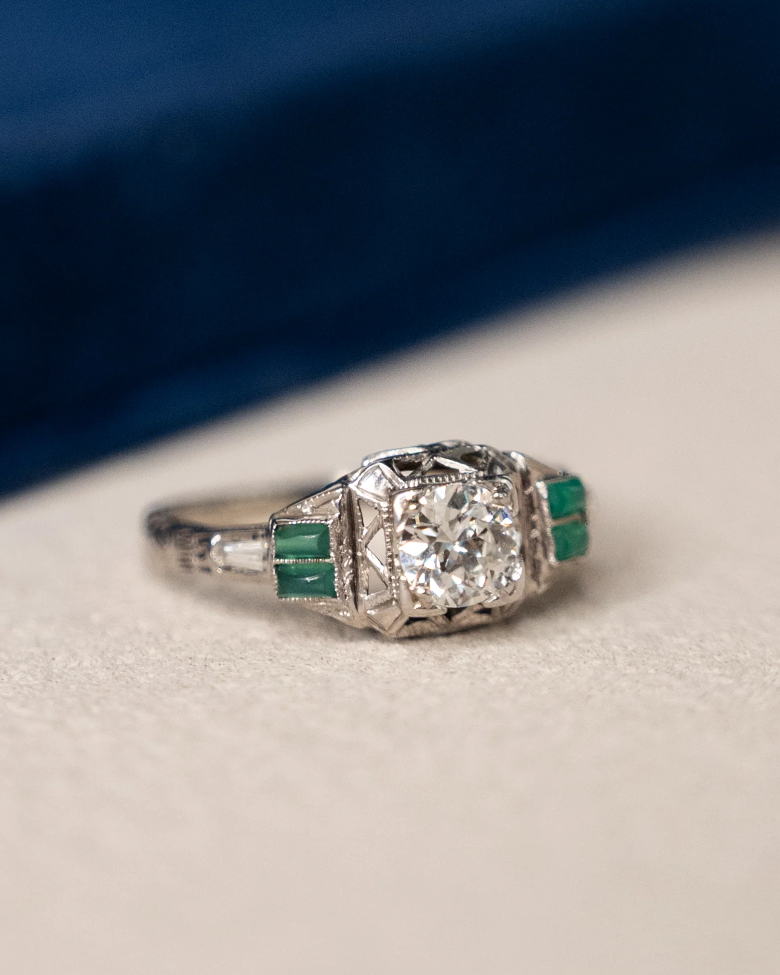 .50 Antique Art Deco Diamond Engagement Ring 18k - Image 7