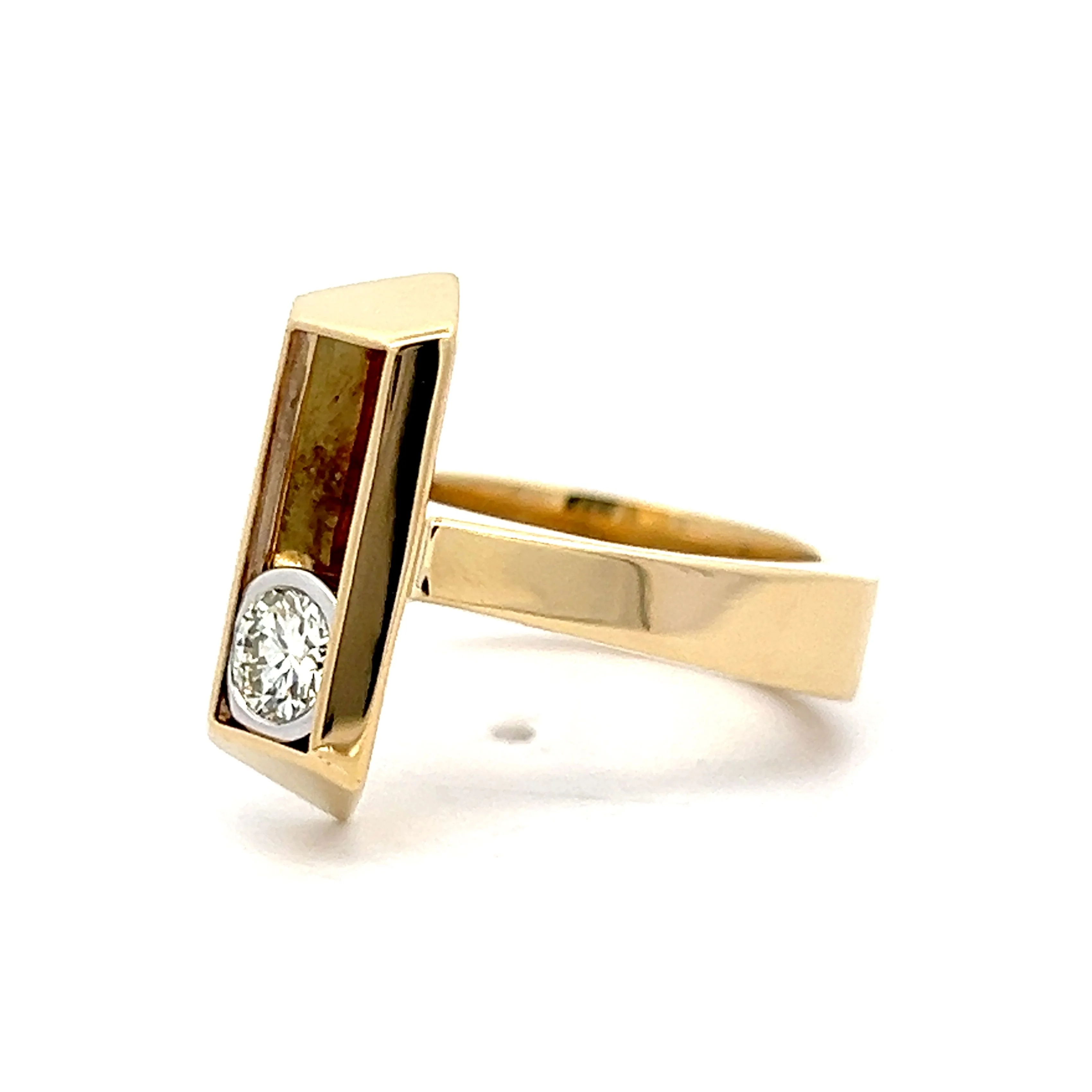 .50 Bezel Diamond Cocktail Ring in 18k Yellow Gold - Image 2