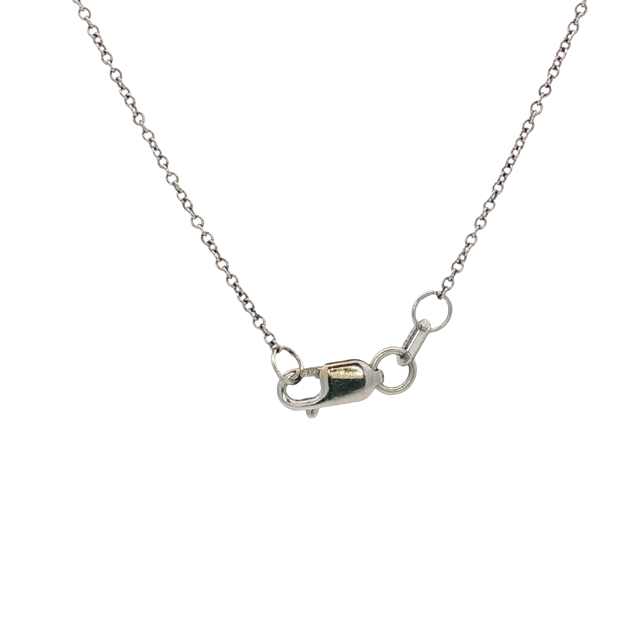 .50 Bezel Diamond Pendant Necklace 14k White Gold - Image 4