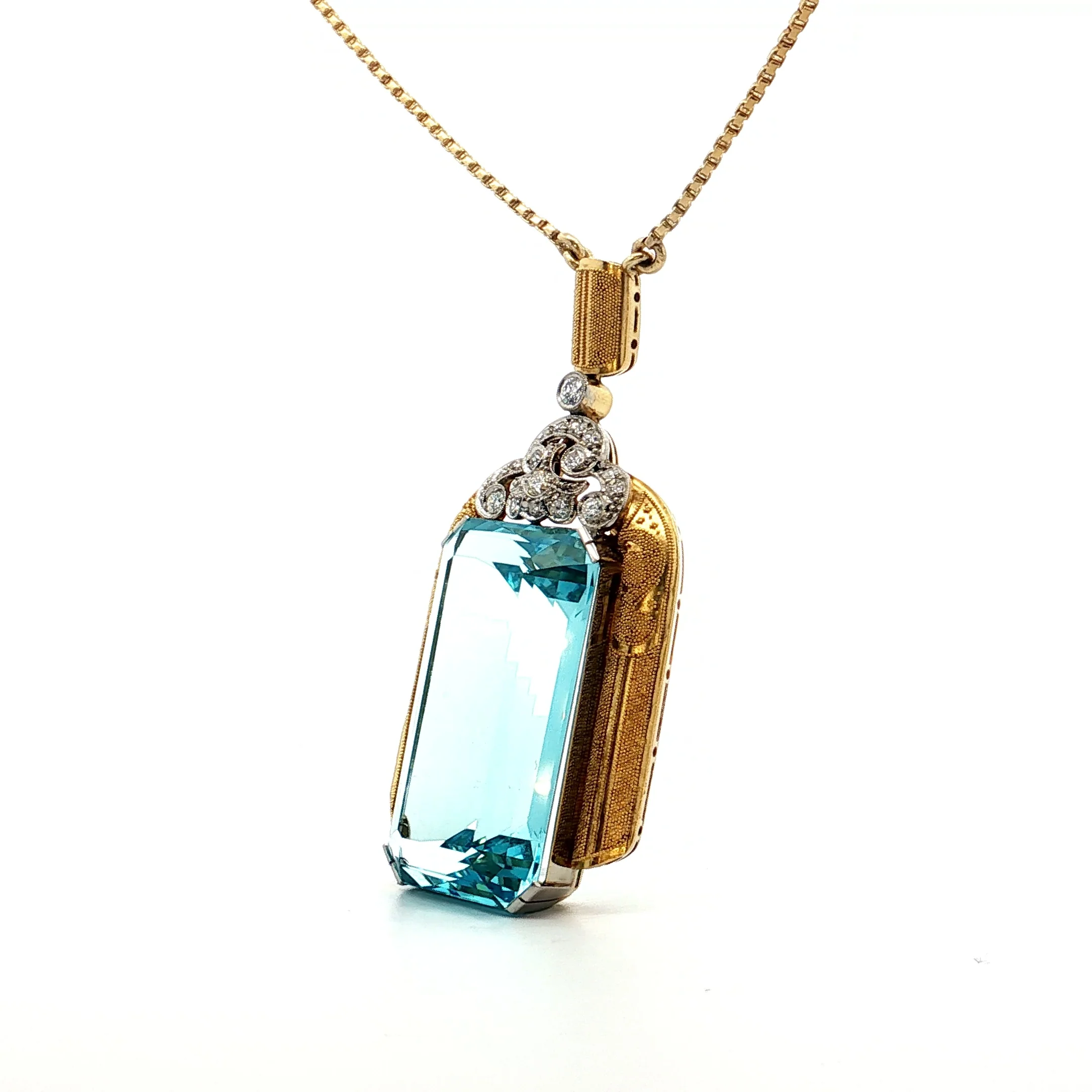 50 Carat Vintage Santa Maria Aquamarine Pendant 18k - Image 2