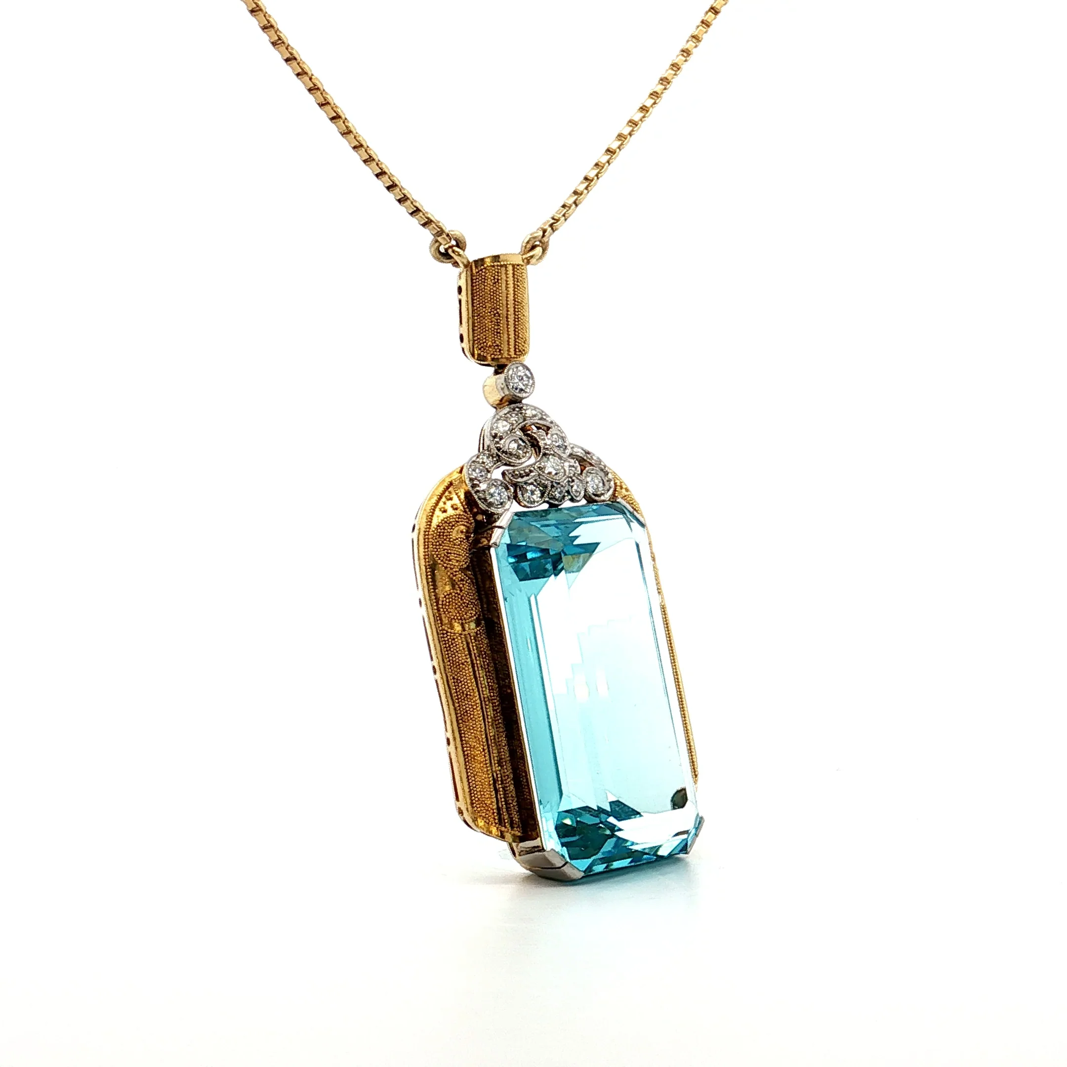 50 Carat Vintage Santa Maria Aquamarine Pendant 18k - Image 3