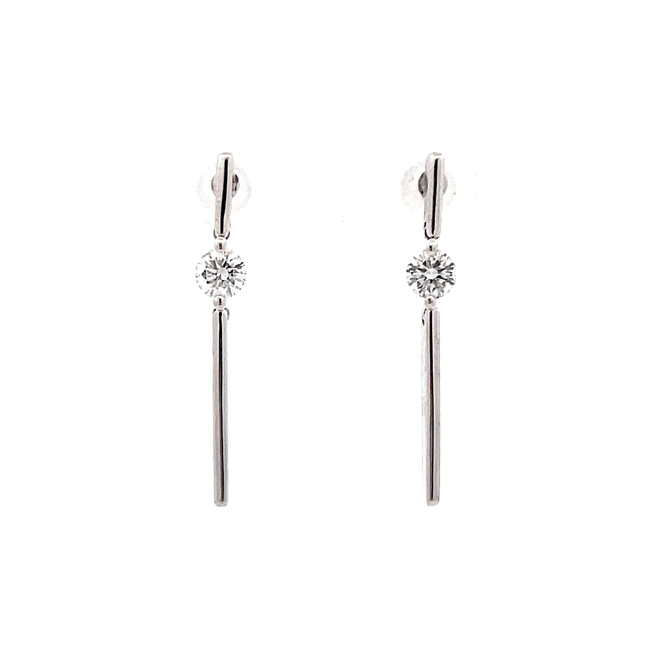.50 Diamond Bar Drop Earrings in Platinum
