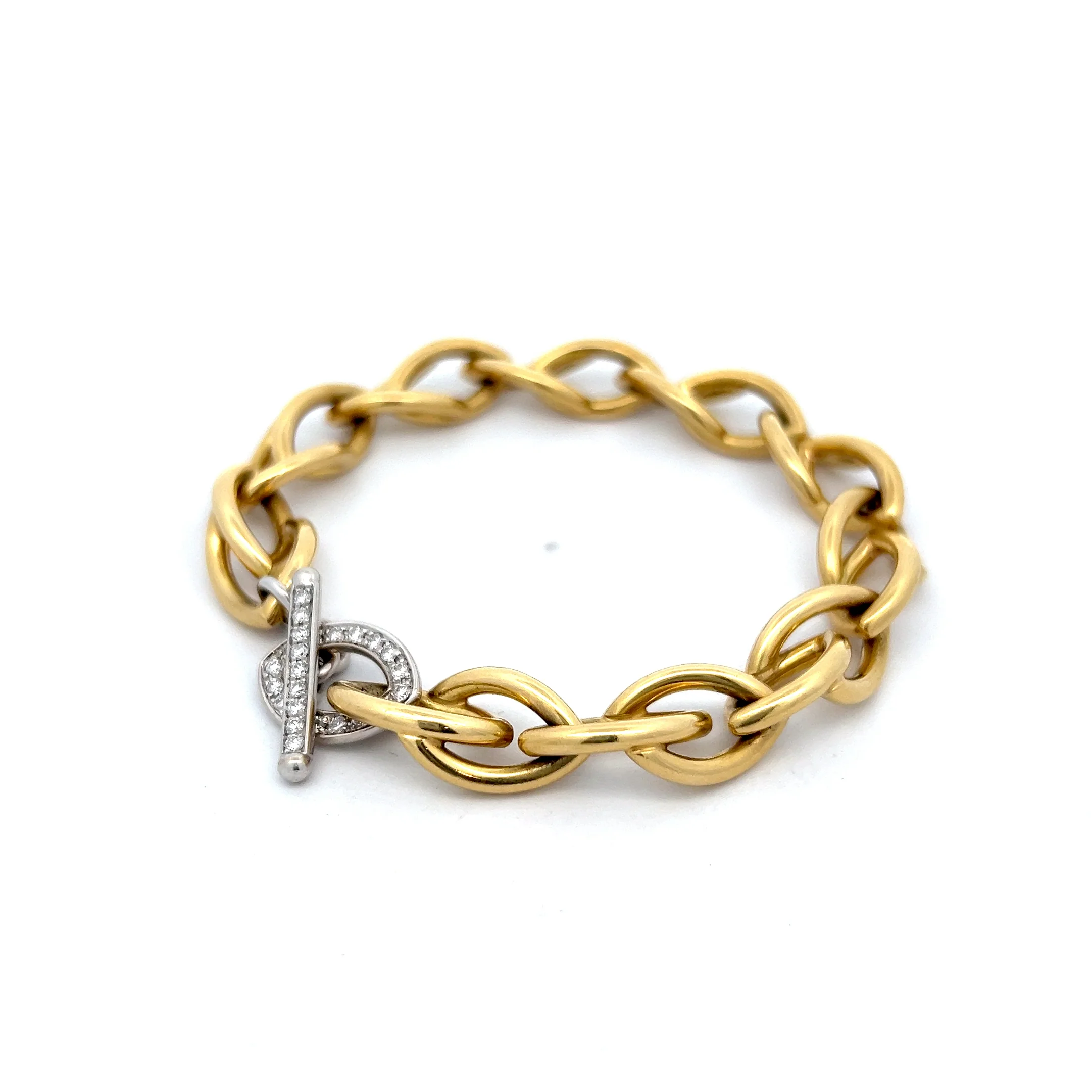 .50 Diamond Double Gold Link Bracelet in 18k - Image 2