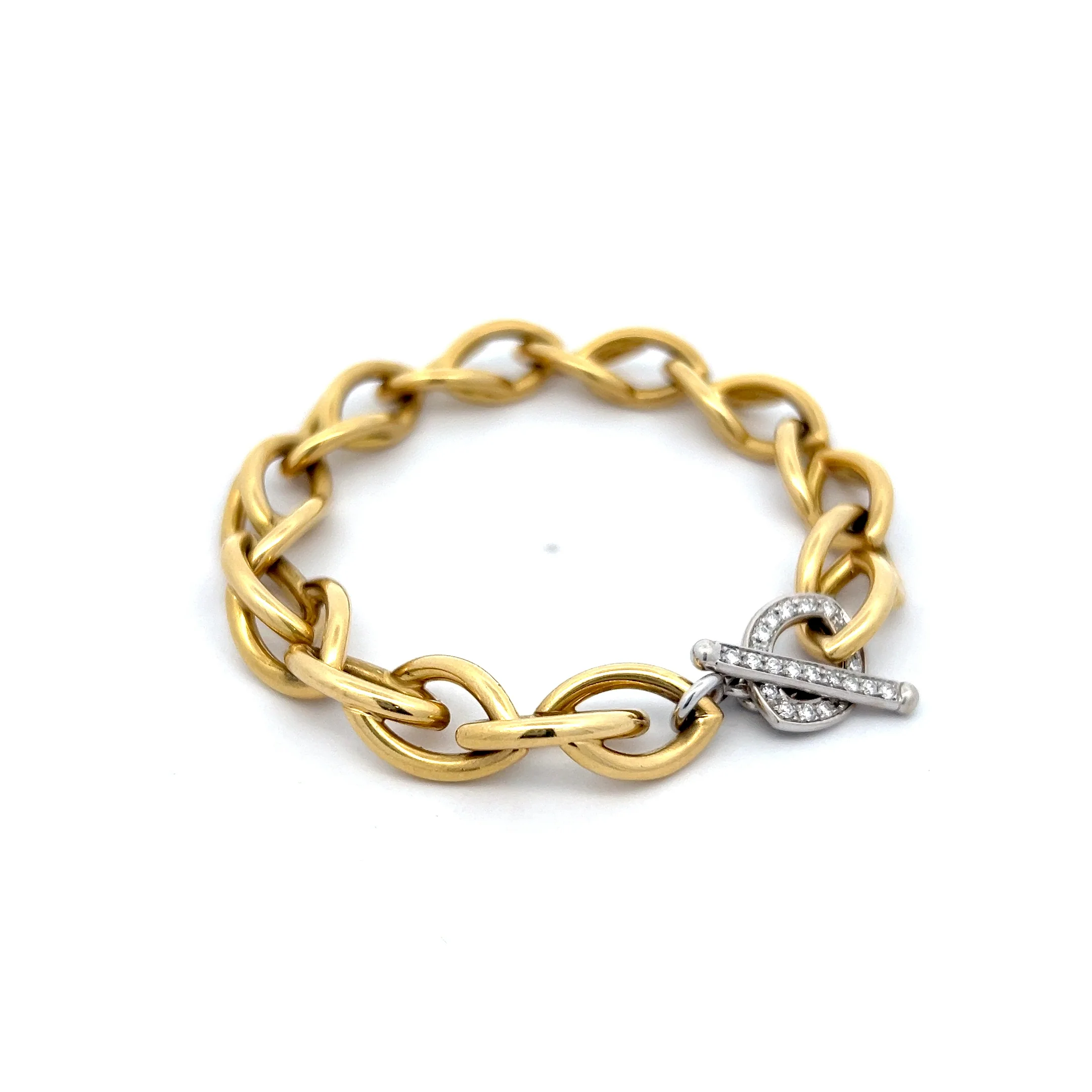 .50 Diamond Double Gold Link Bracelet in 18k - Image 3