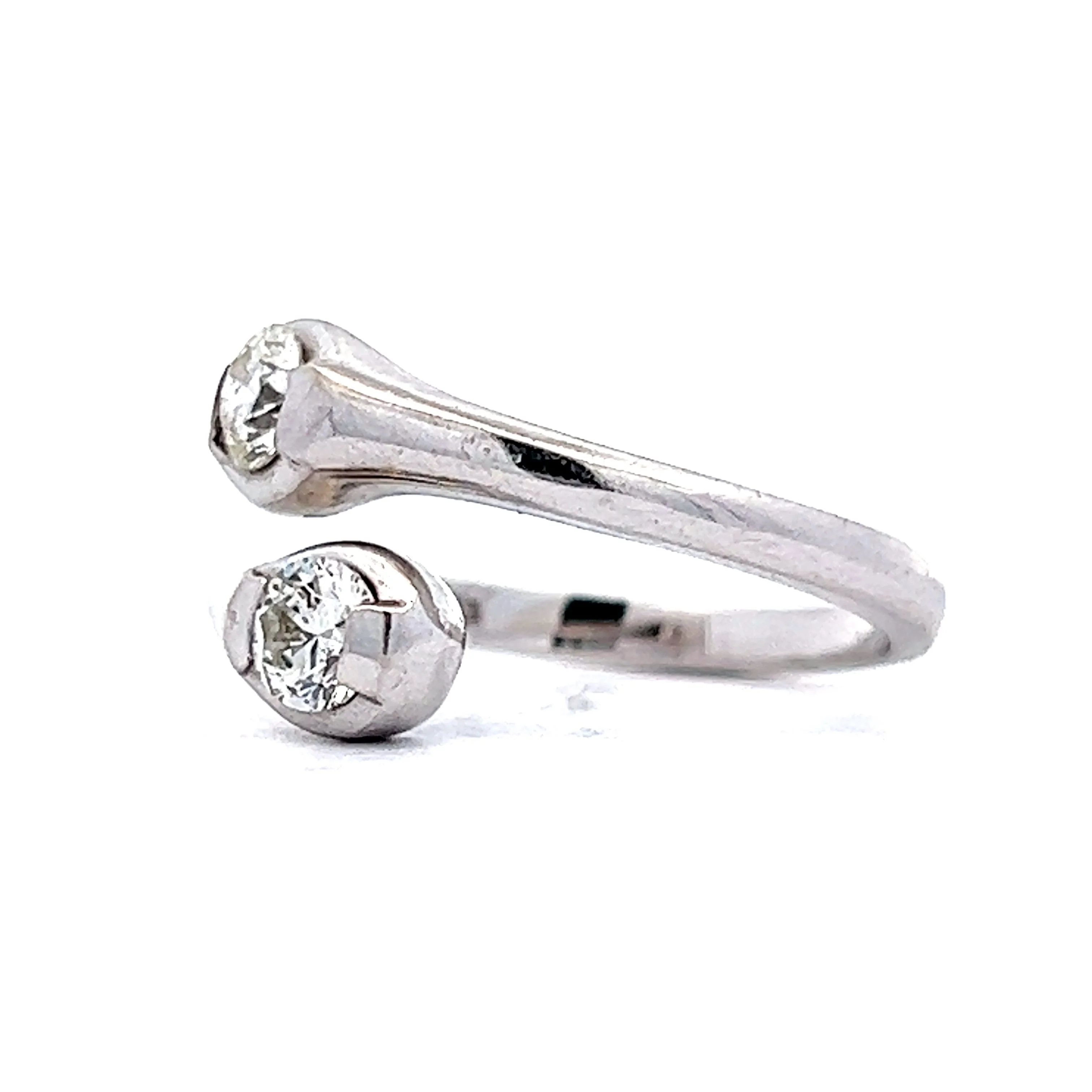 .50 Toi Et Moi Right Hand Ring in 14k White Gold - Image 2