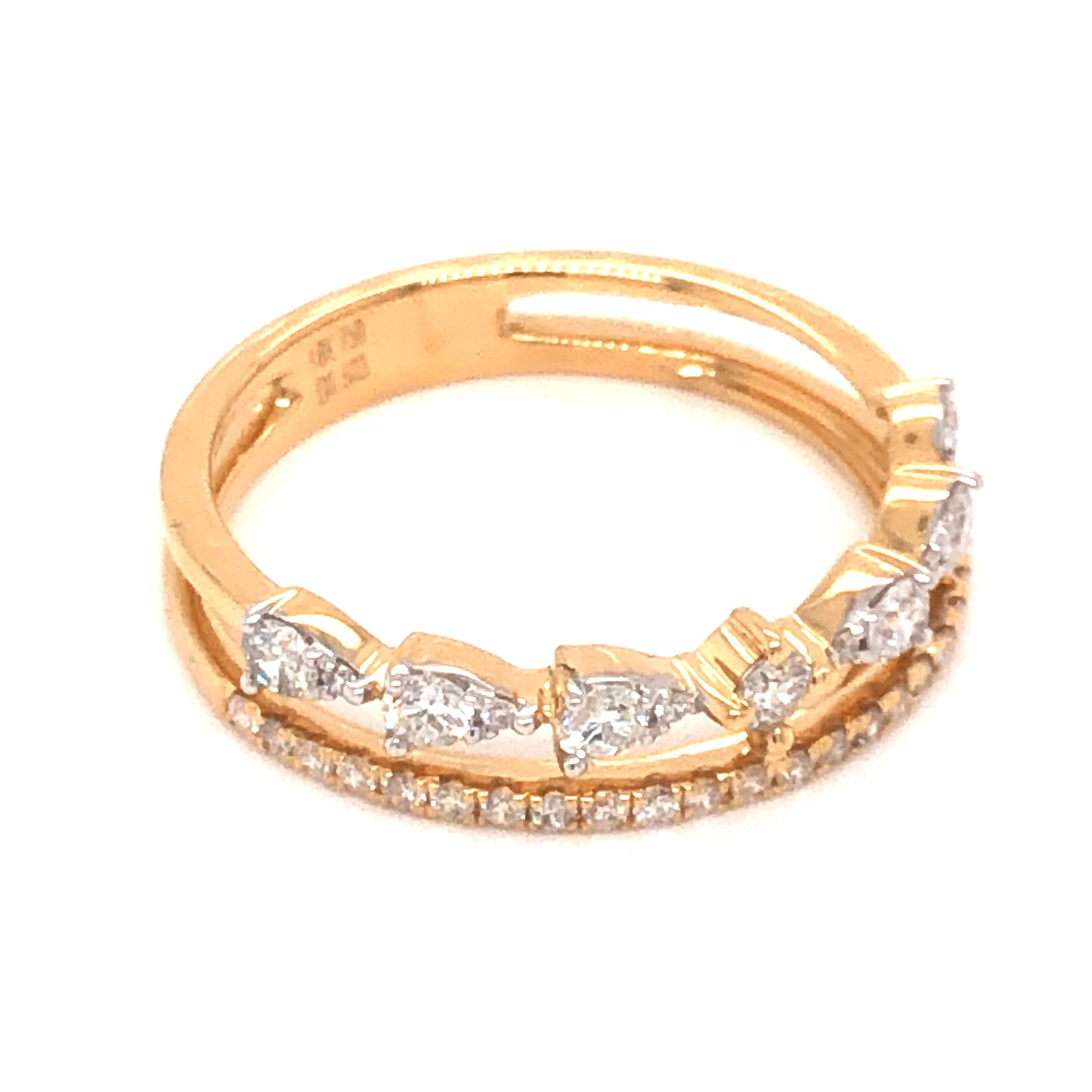 .50 Double Banded Diamond Ring in 14k Yellow Gold - Image 3