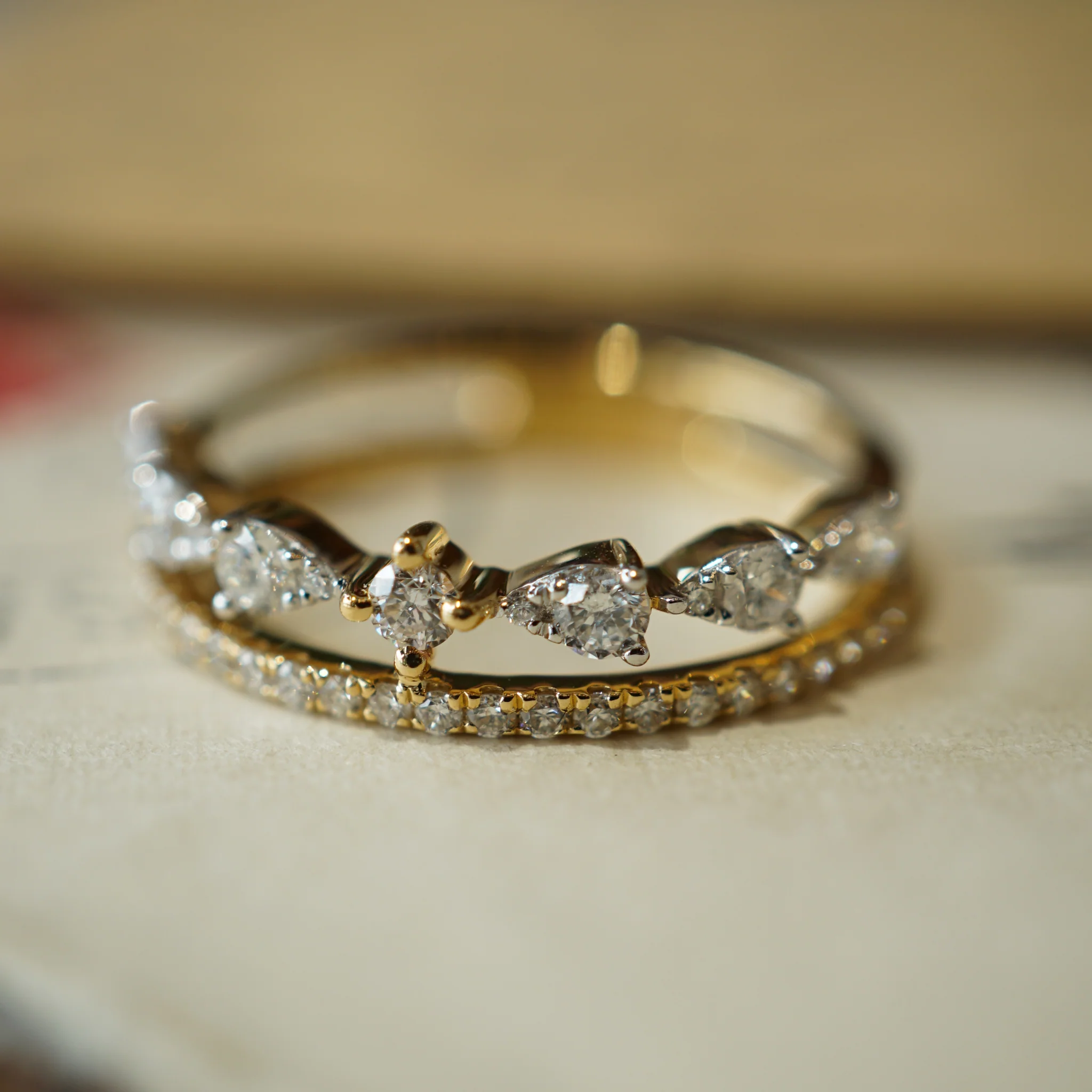 .50 Double Banded Diamond Ring in 14k Yellow Gold - Image 6