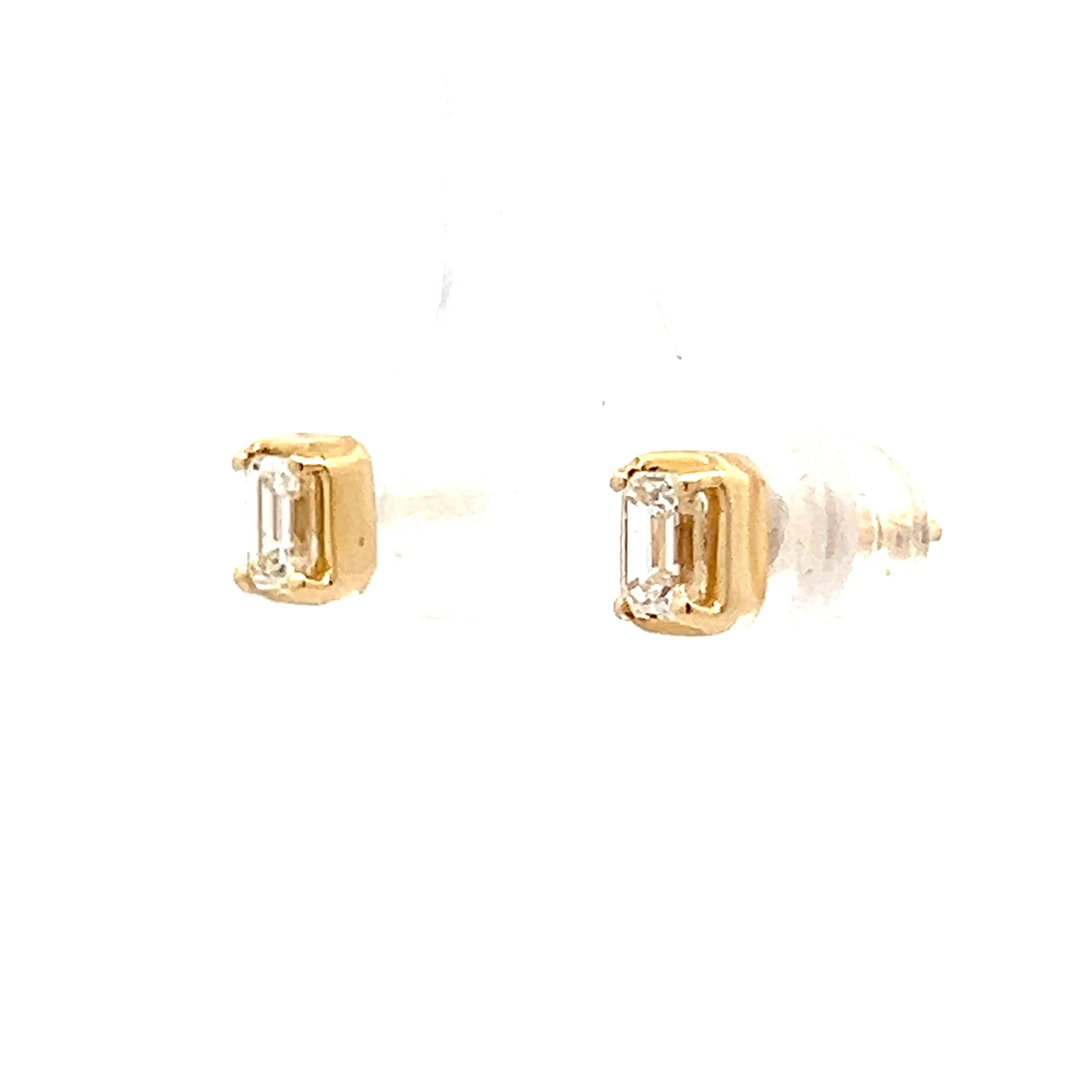 .50 Emerald Cut Diamond Stud Earrings in 14k - Image 2