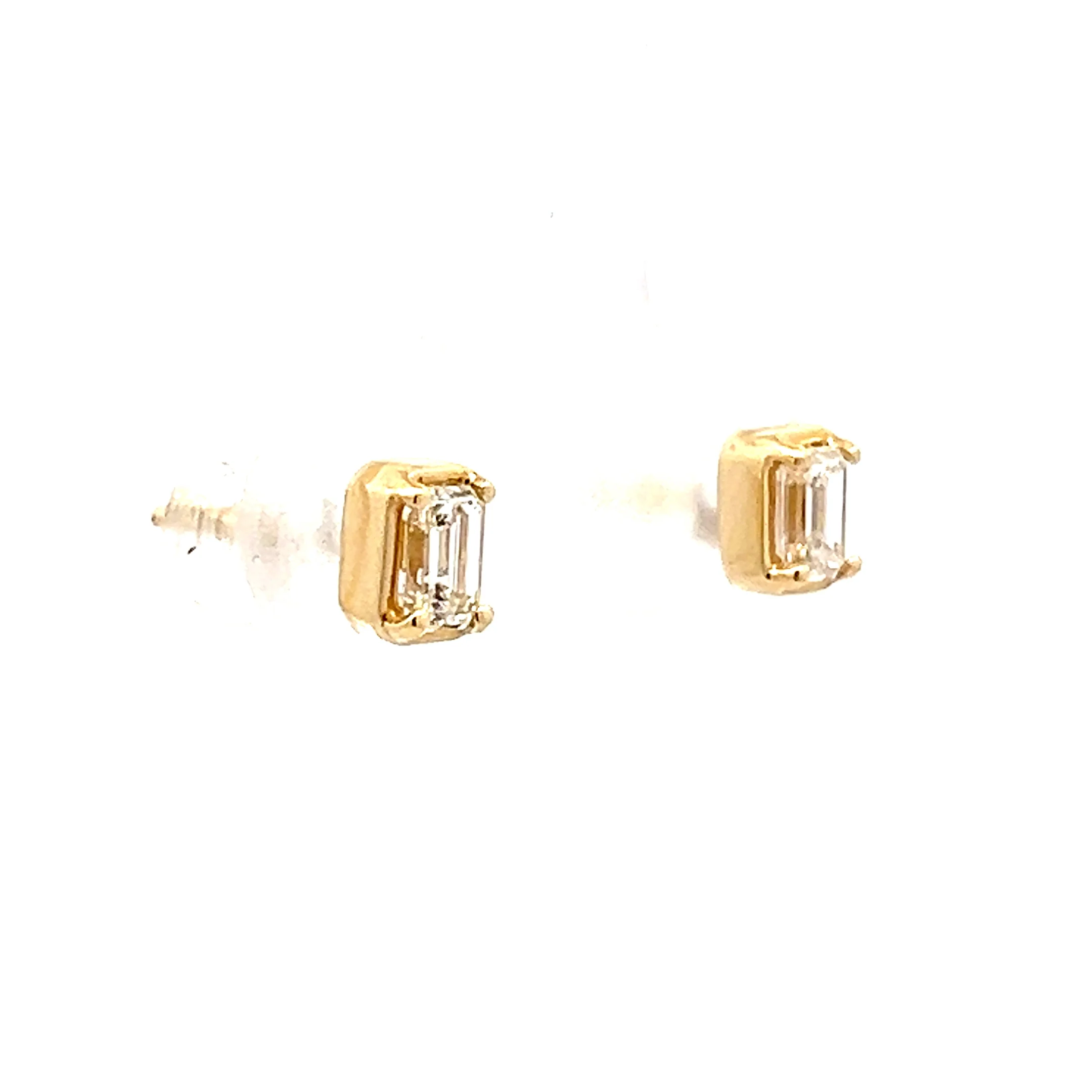 .50 Emerald Cut Diamond Stud Earrings in 14k - Image 3