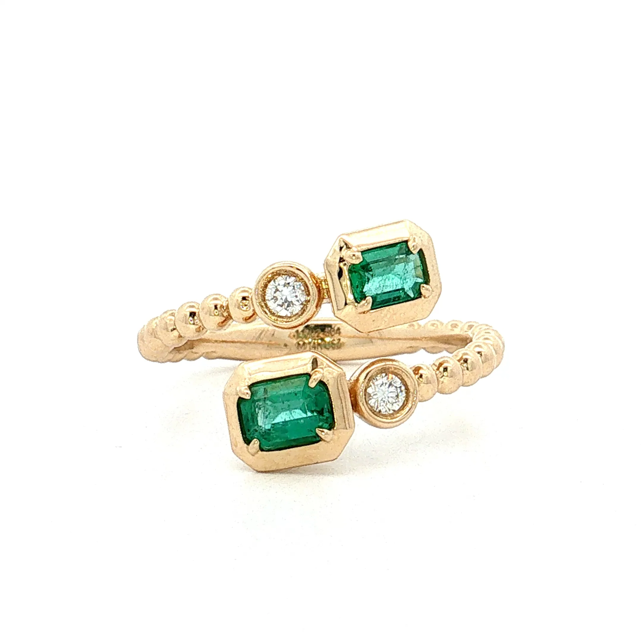 .50 Emerald & Diamond Toi Et Moi Ring 14k