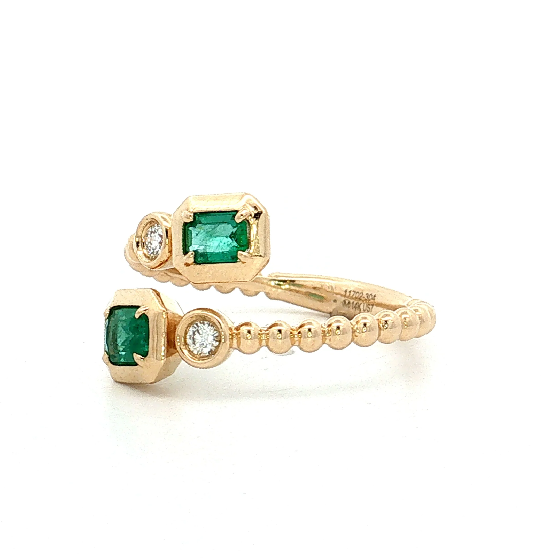 .50 Emerald & Diamond Toi Et Moi Ring 14k - Image 2