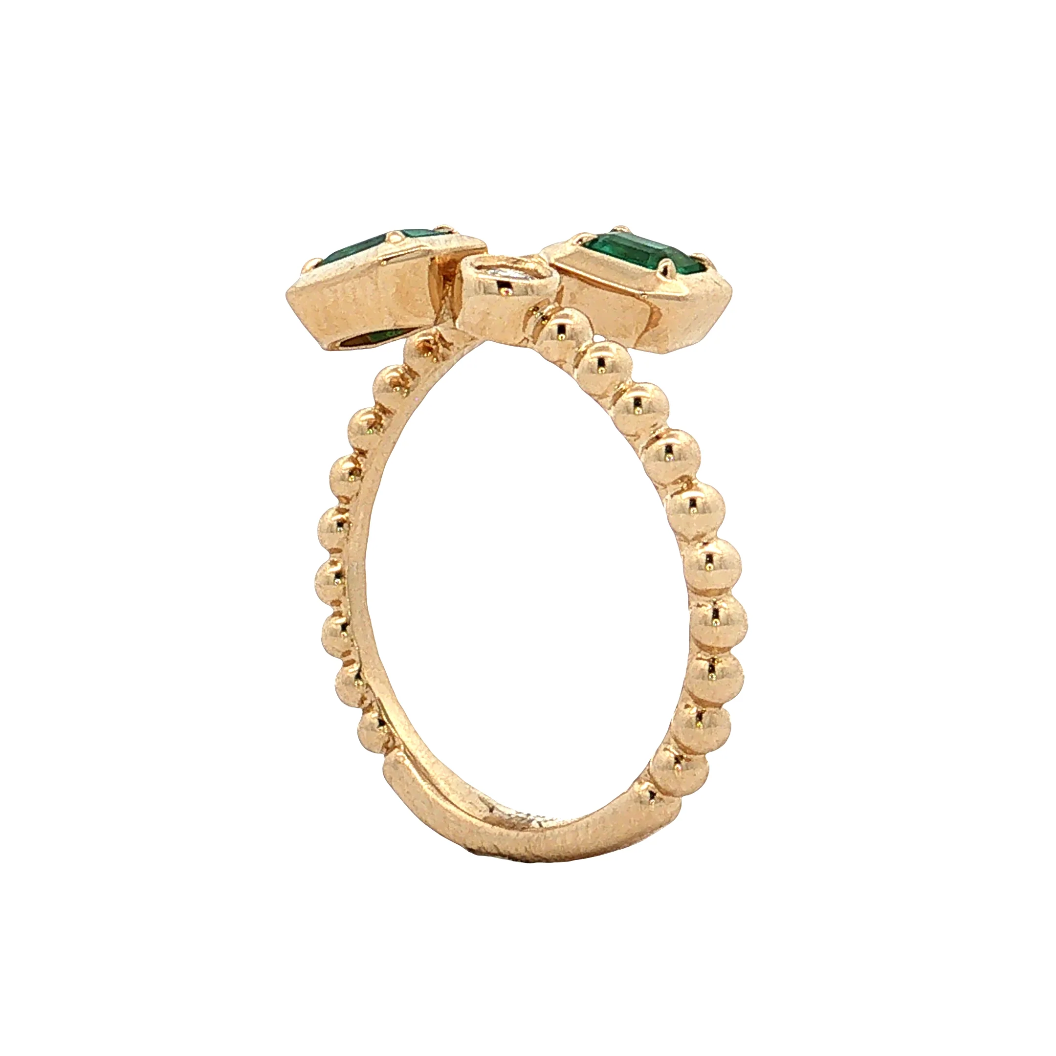 .50 Emerald & Diamond Toi Et Moi Ring 14k - Image 5