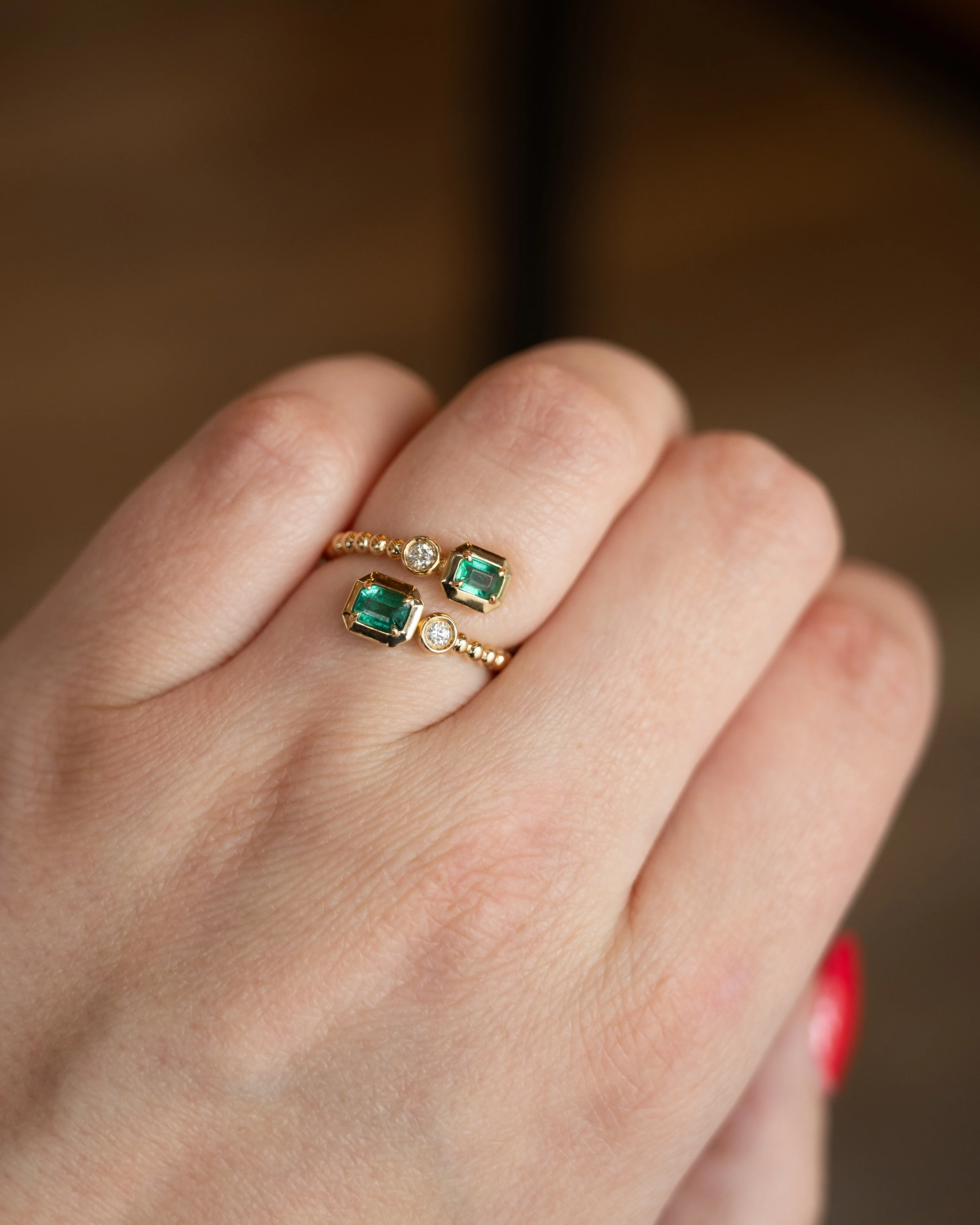 .50 Emerald & Diamond Toi Et Moi Ring 14k - Image 7