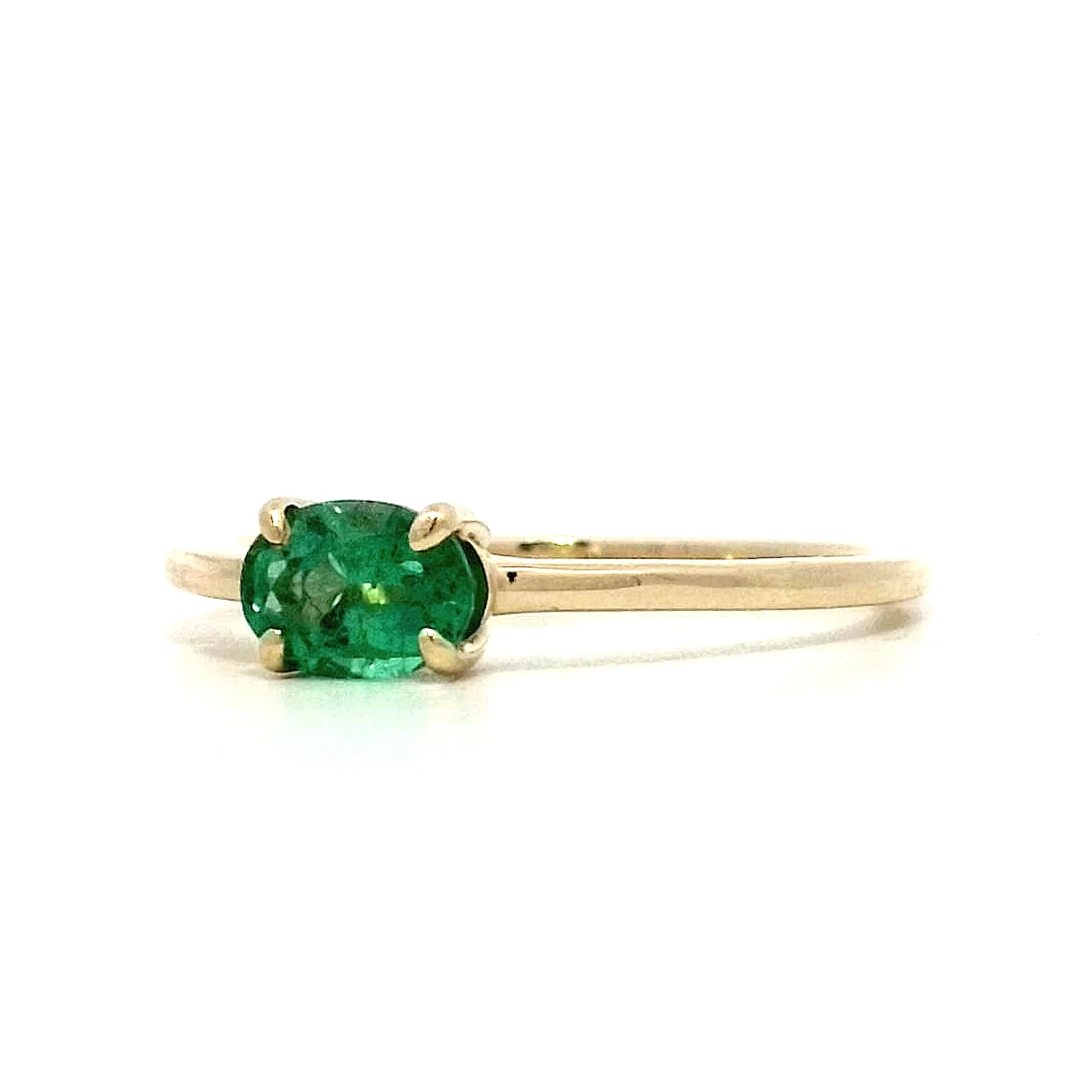 .50 Emerald Stacking Ring in 14k Yellow Gold - Image 2