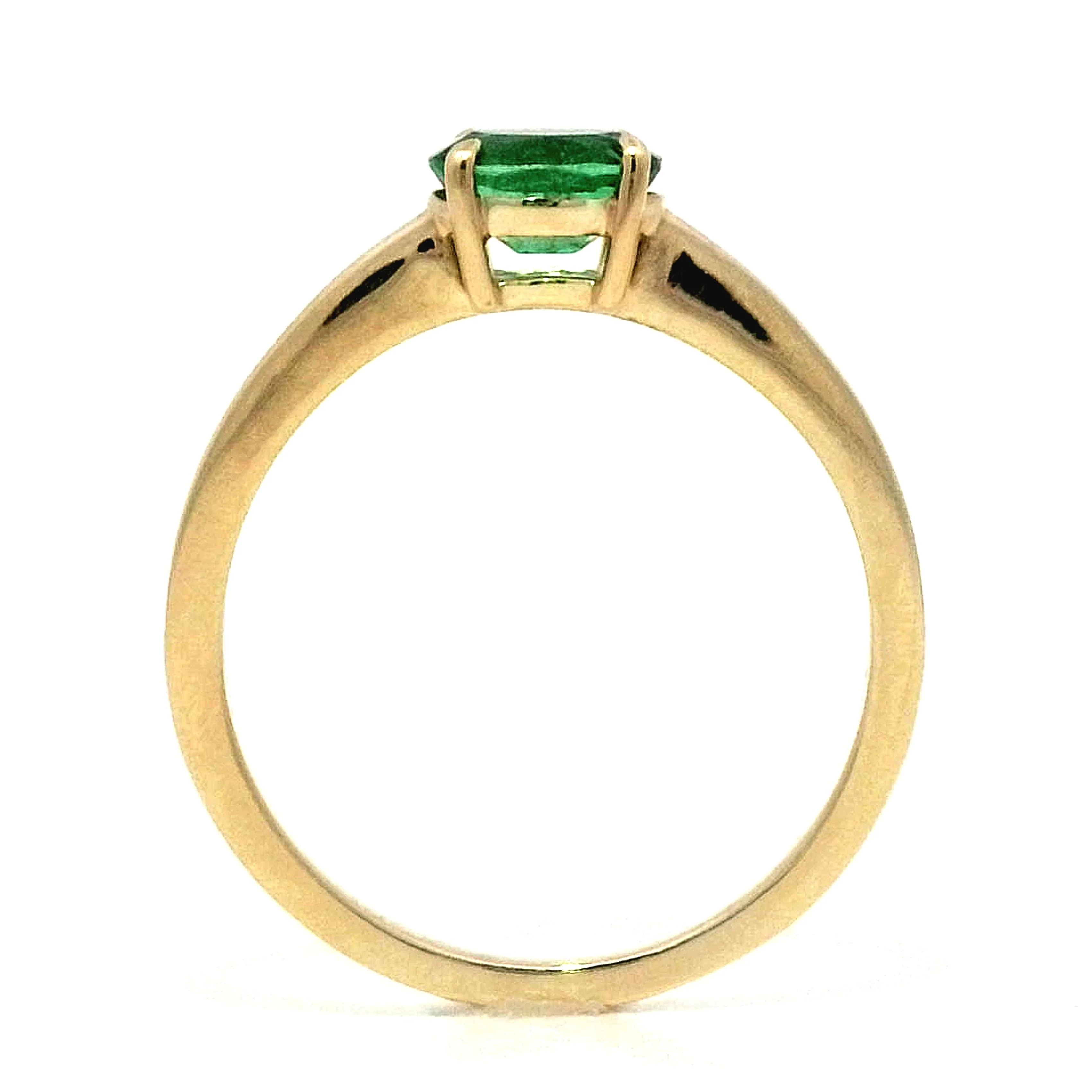 .50 Emerald Stacking Ring in 14k Yellow Gold - Image 5