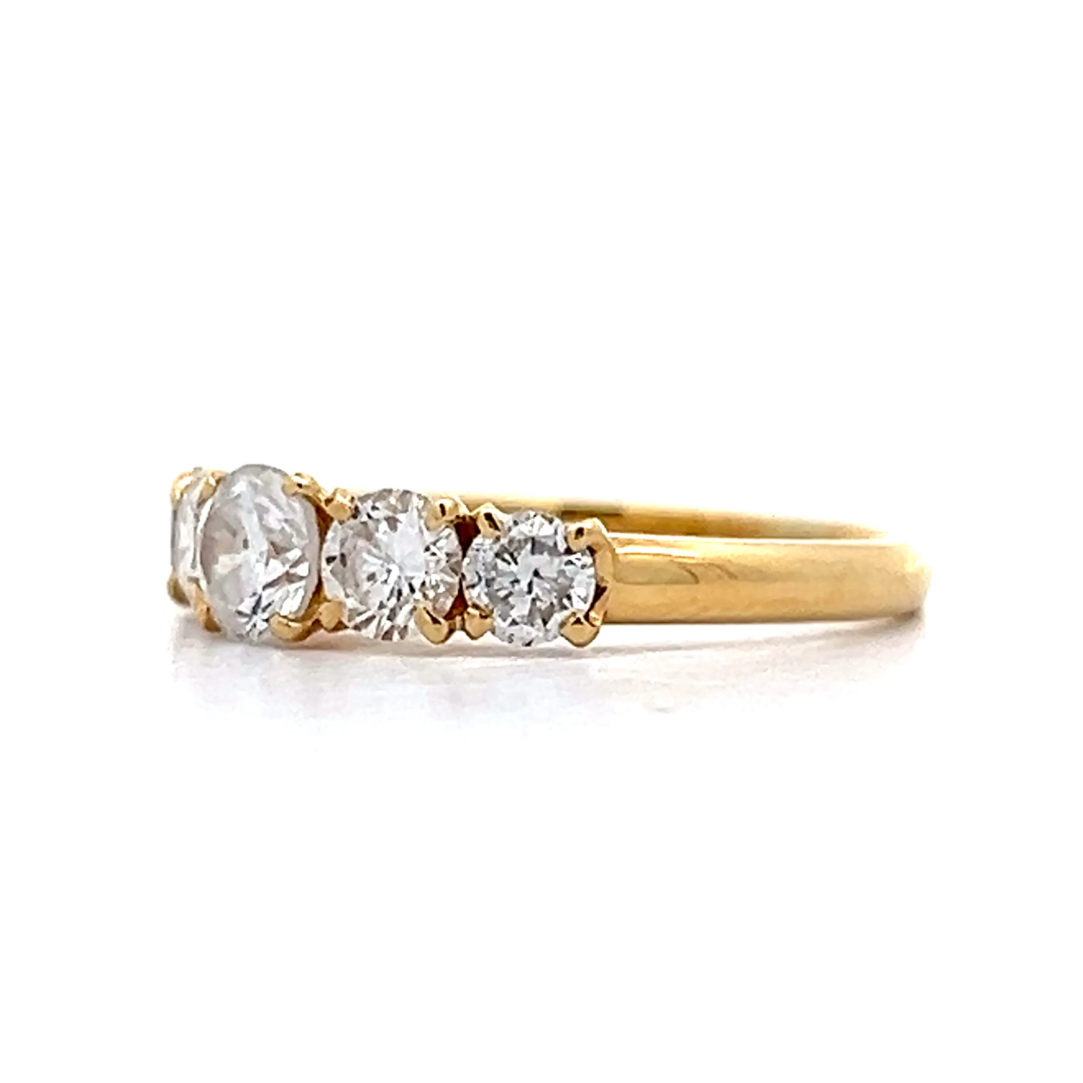 .50 Five Stone Diamond Stacking Band in 18k Yellow Gold - Image 2