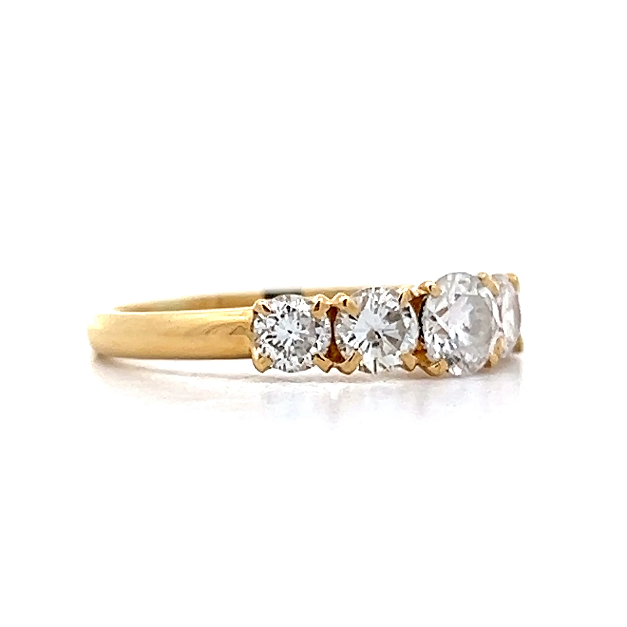 .50 Five Stone Diamond Stacking Band in 18k Yellow Gold - Image 3
