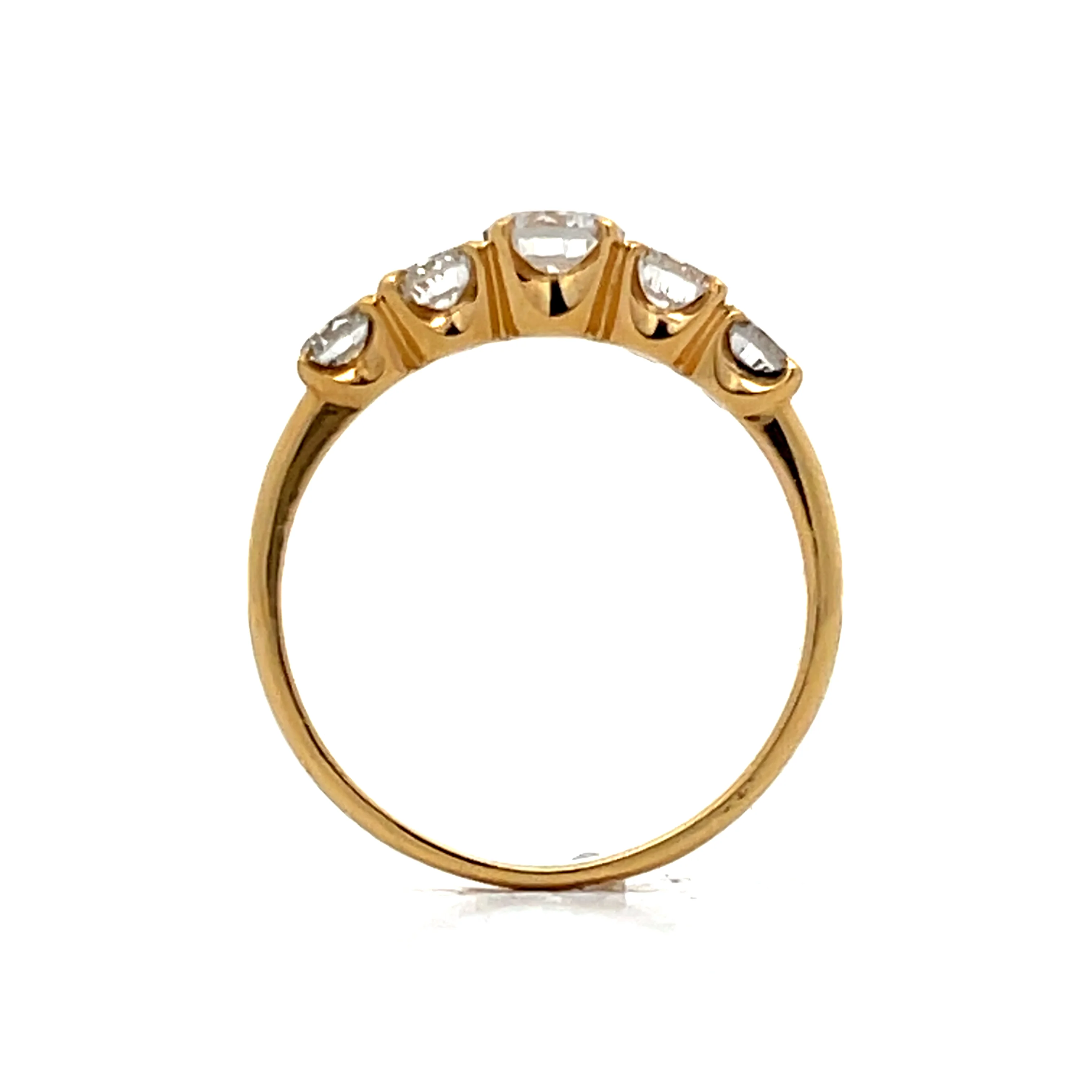 .50 Five Stone Diamond Stacking Band in 18k Yellow Gold - Image 4