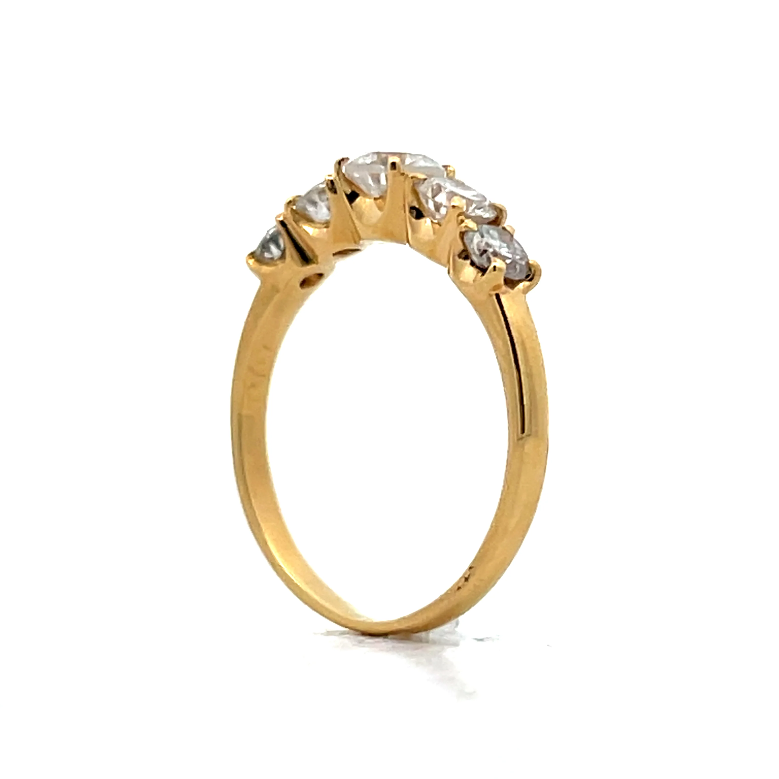 .50 Five Stone Diamond Stacking Band in 18k Yellow Gold - Image 5