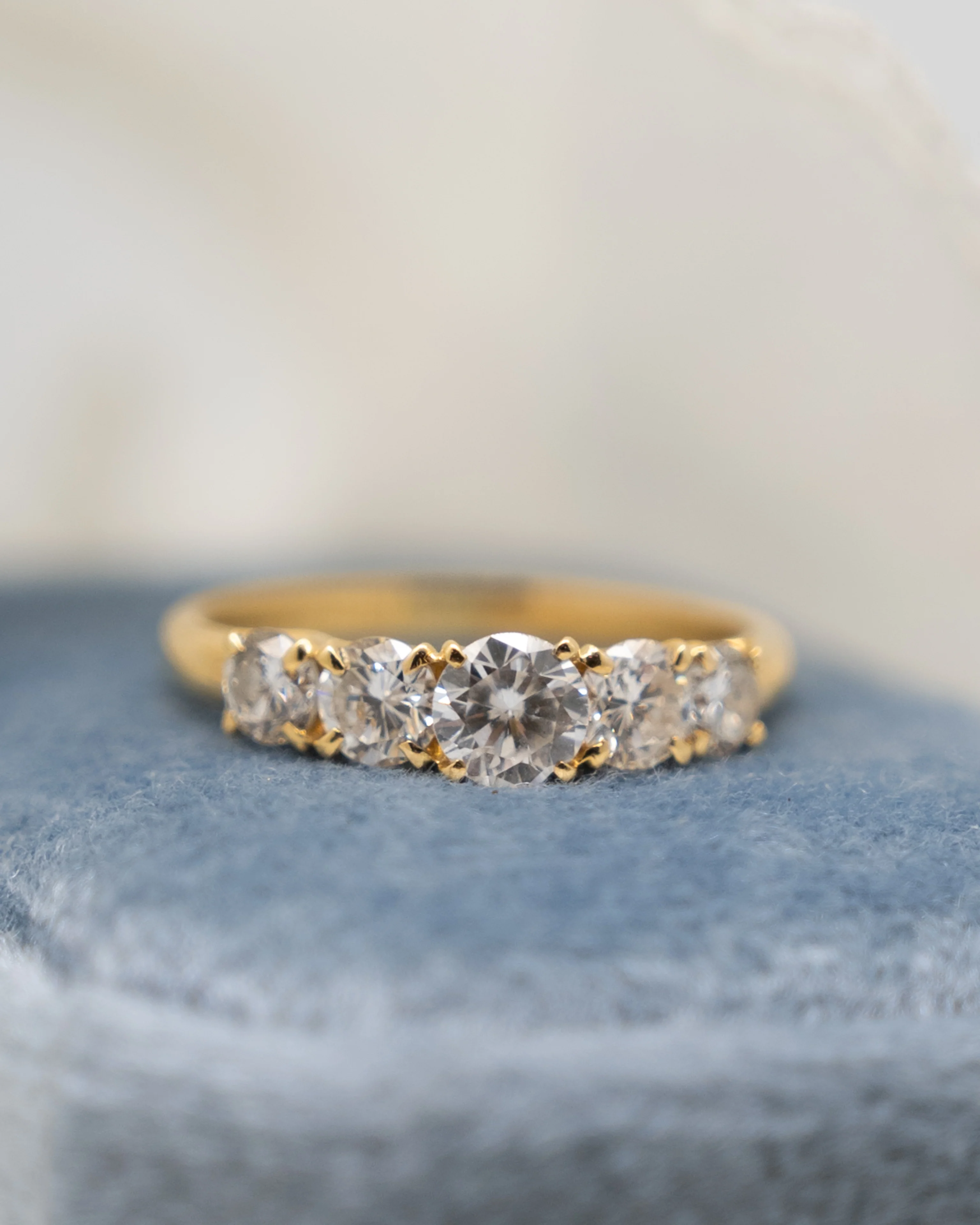 .50 Five Stone Diamond Stacking Band in 18k Yellow Gold - Image 6