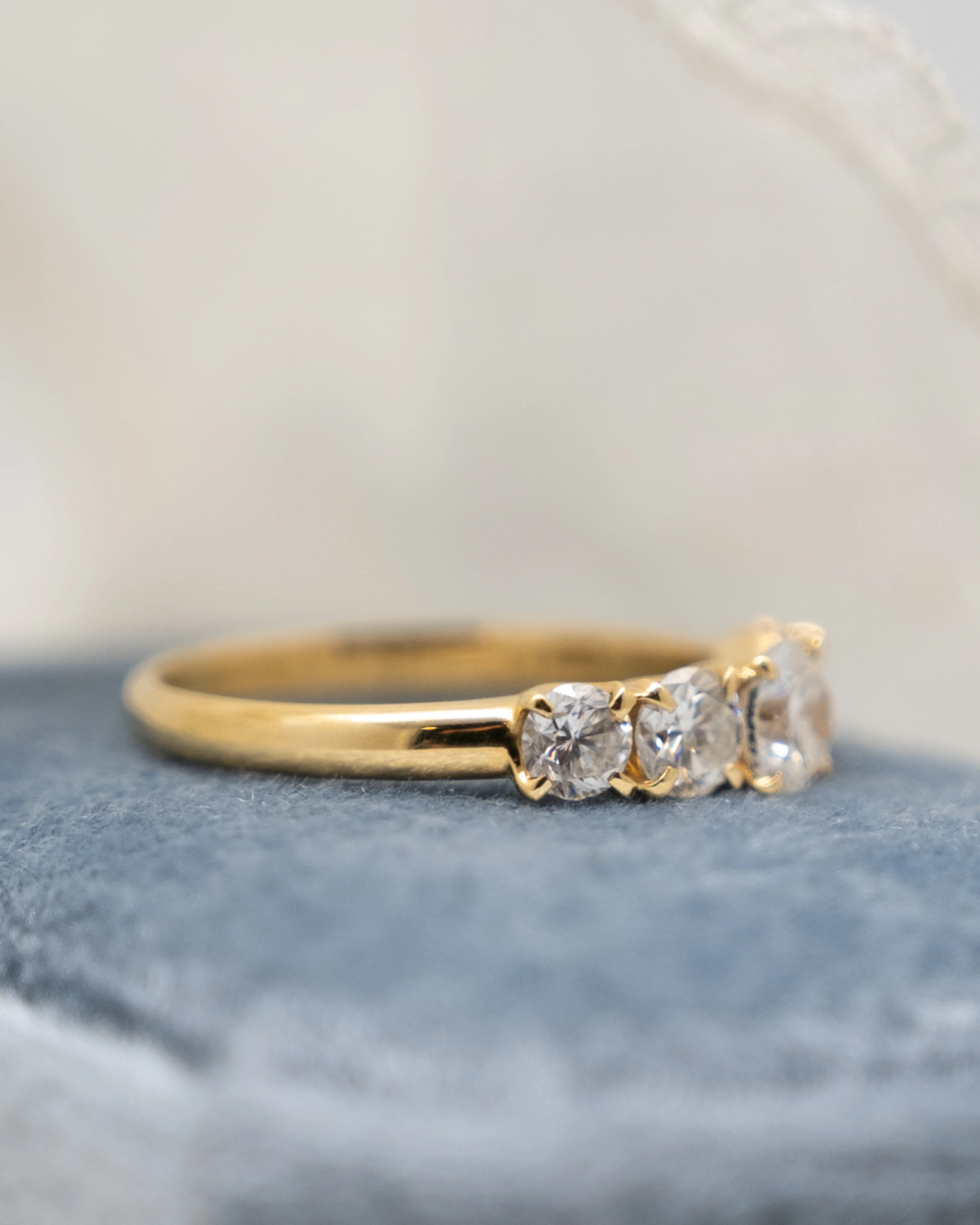 .50 Five Stone Diamond Stacking Band in 18k Yellow Gold - Image 7