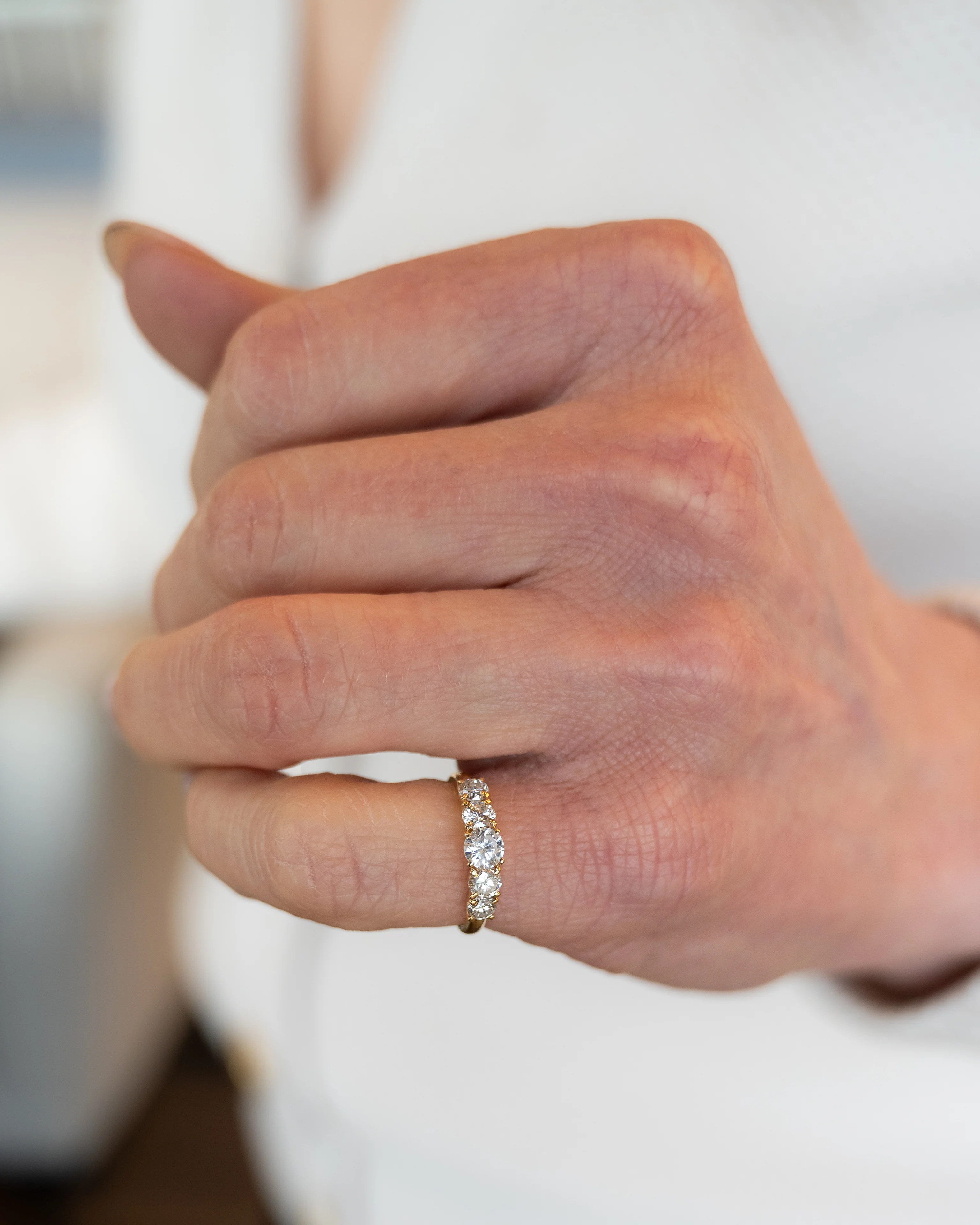 .50 Five Stone Diamond Stacking Band in 18k Yellow Gold - Image 8