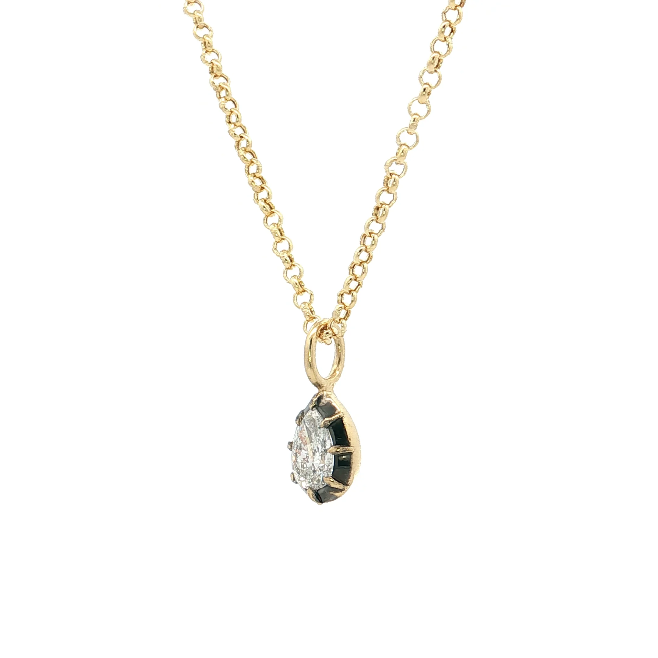 .50 GIA Pear Cut Diamond Pendant Necklace 18k - Image 2
