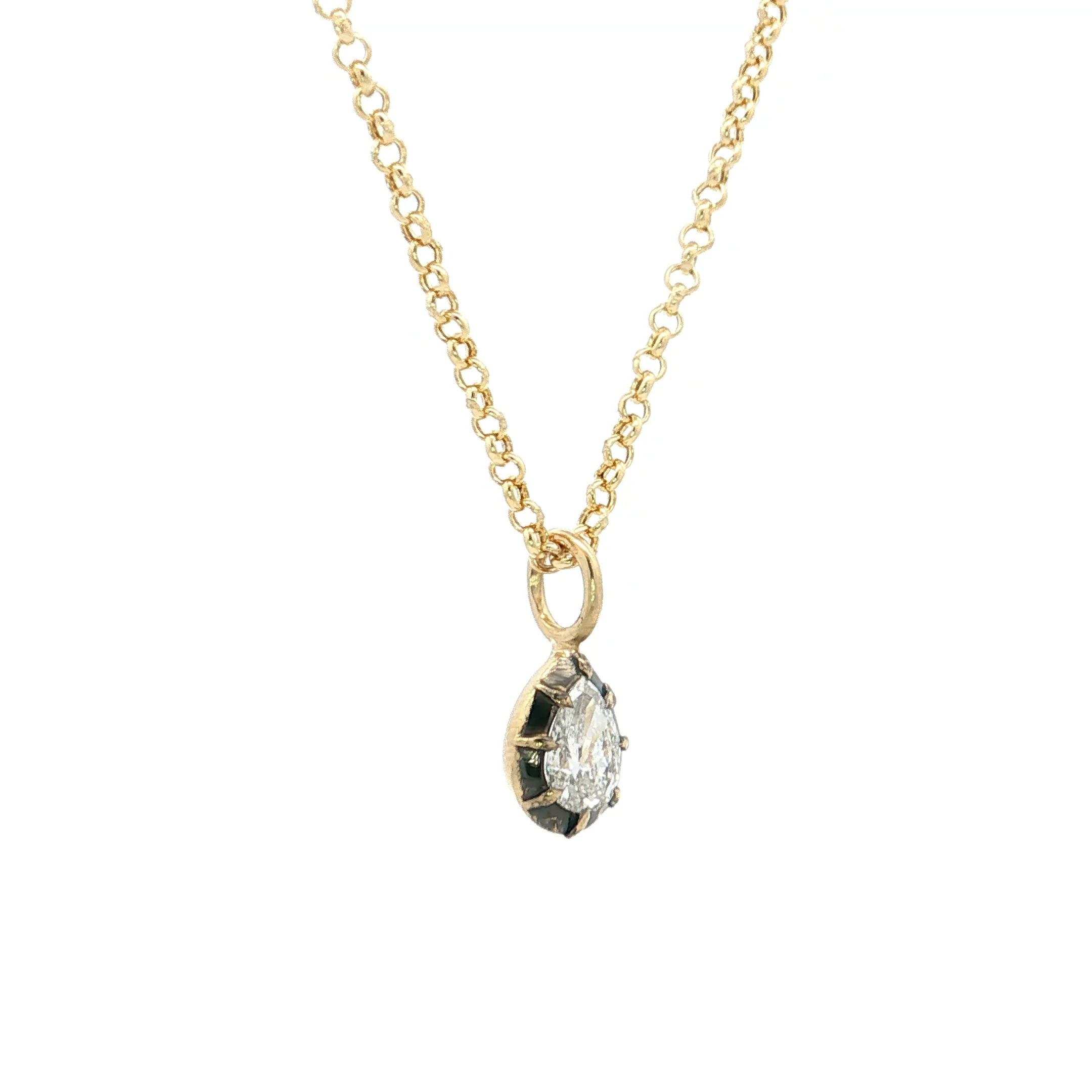 .50 GIA Pear Cut Diamond Pendant Necklace 18k - Image 3