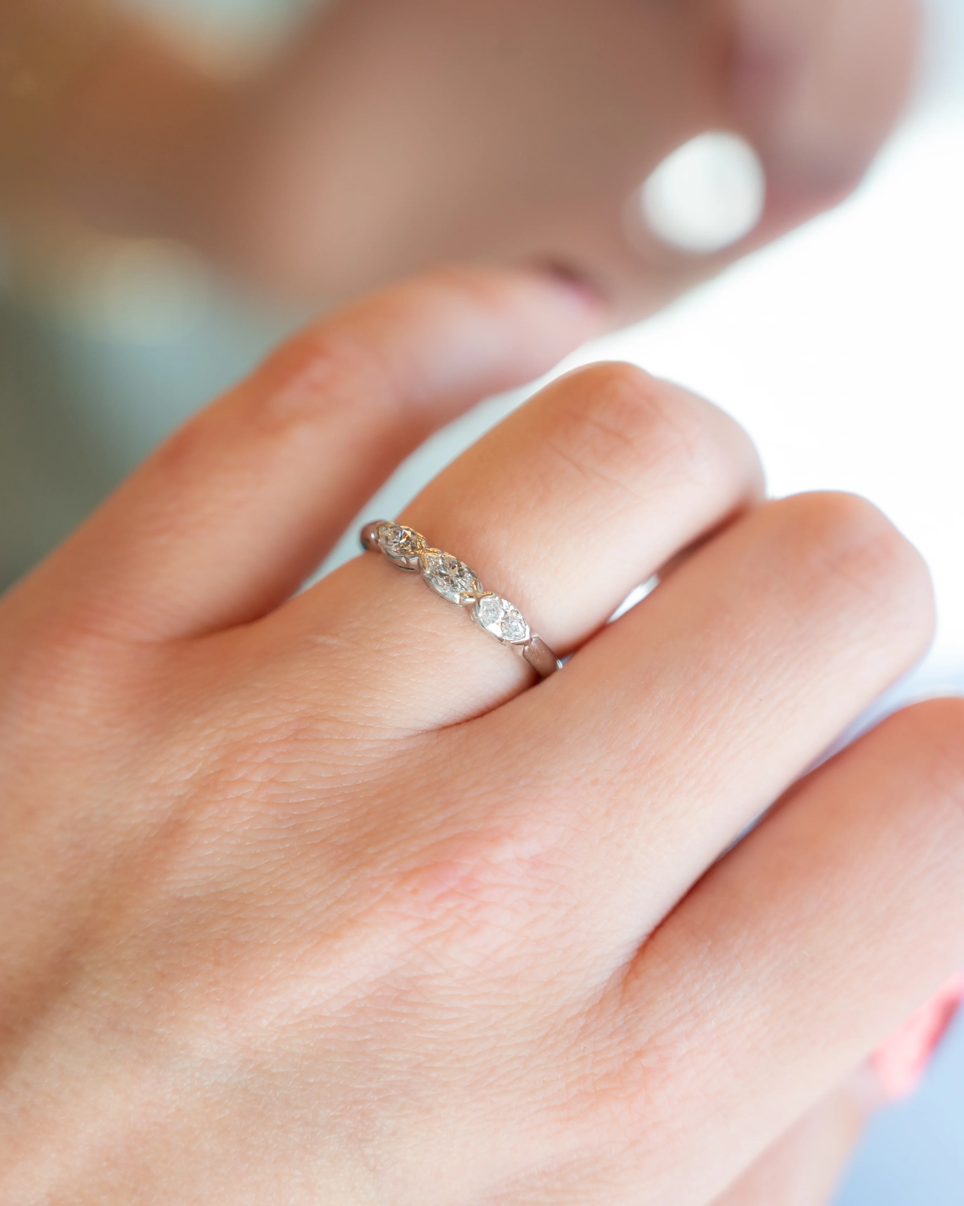.50 Marquise Diamond Wedding Band in Platinum - Image 8