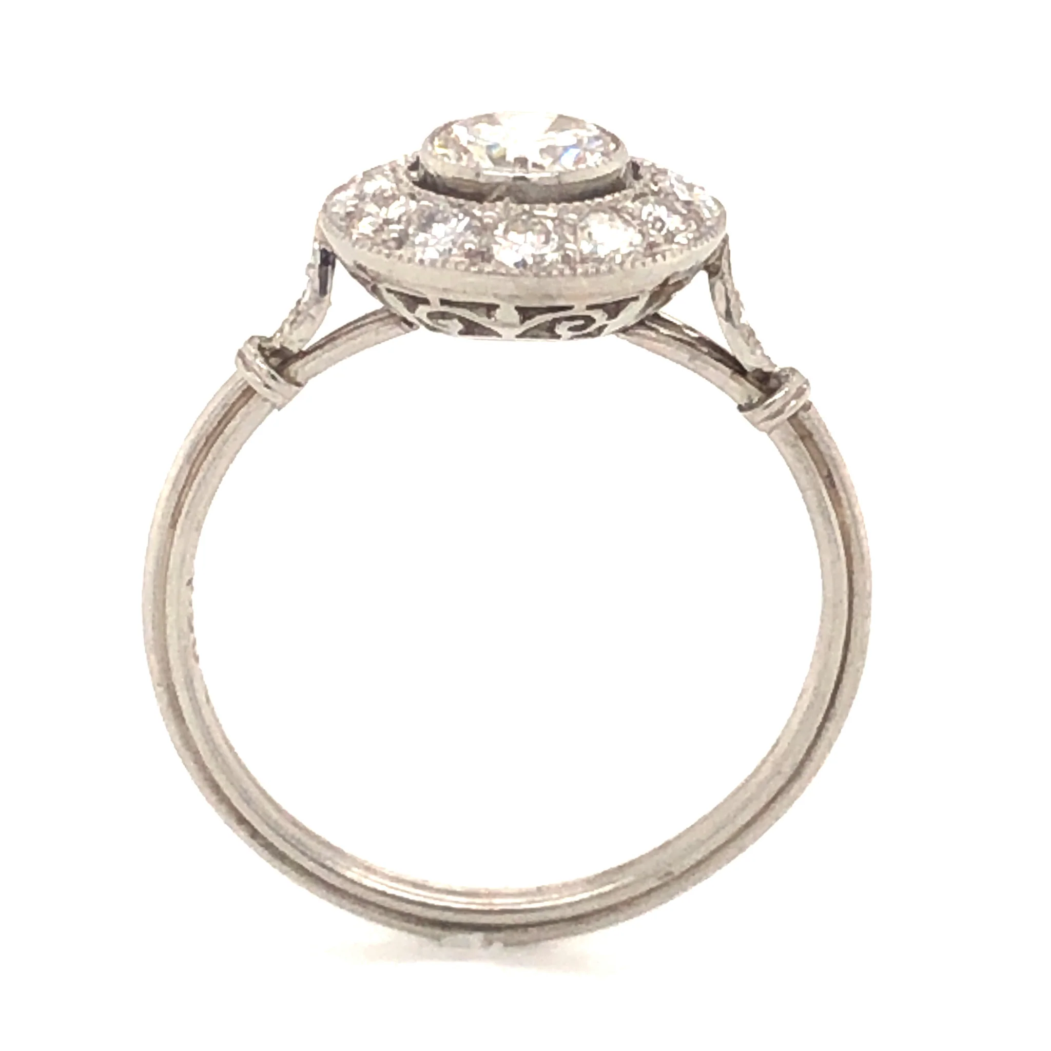 .50 Old European Cut Round Halo Engagement Ring in Platinum - Image 4